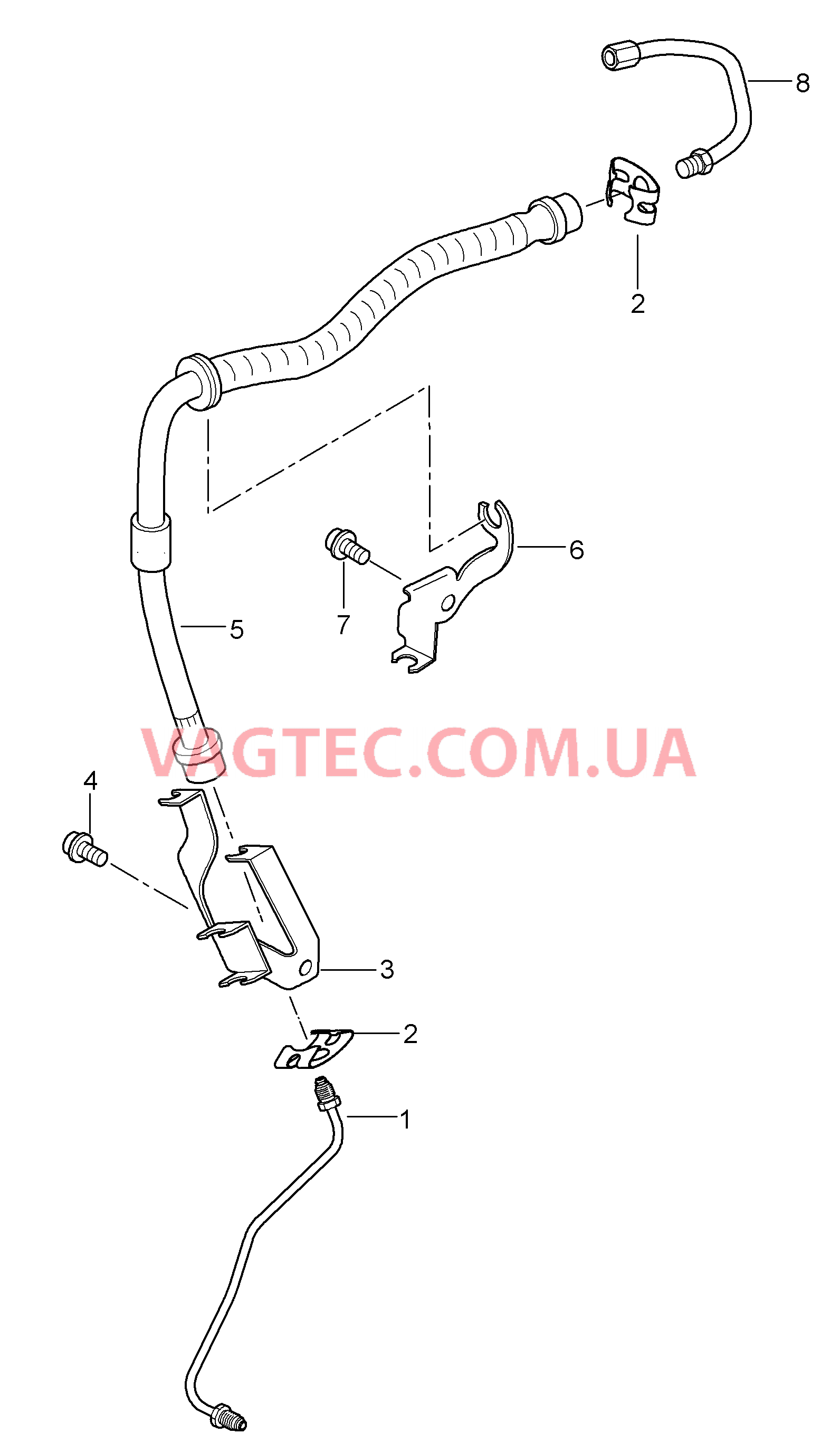 604-010 Тормозные магистрали, Передняя ось для PORSCHE Cayenne 2007-2010USA