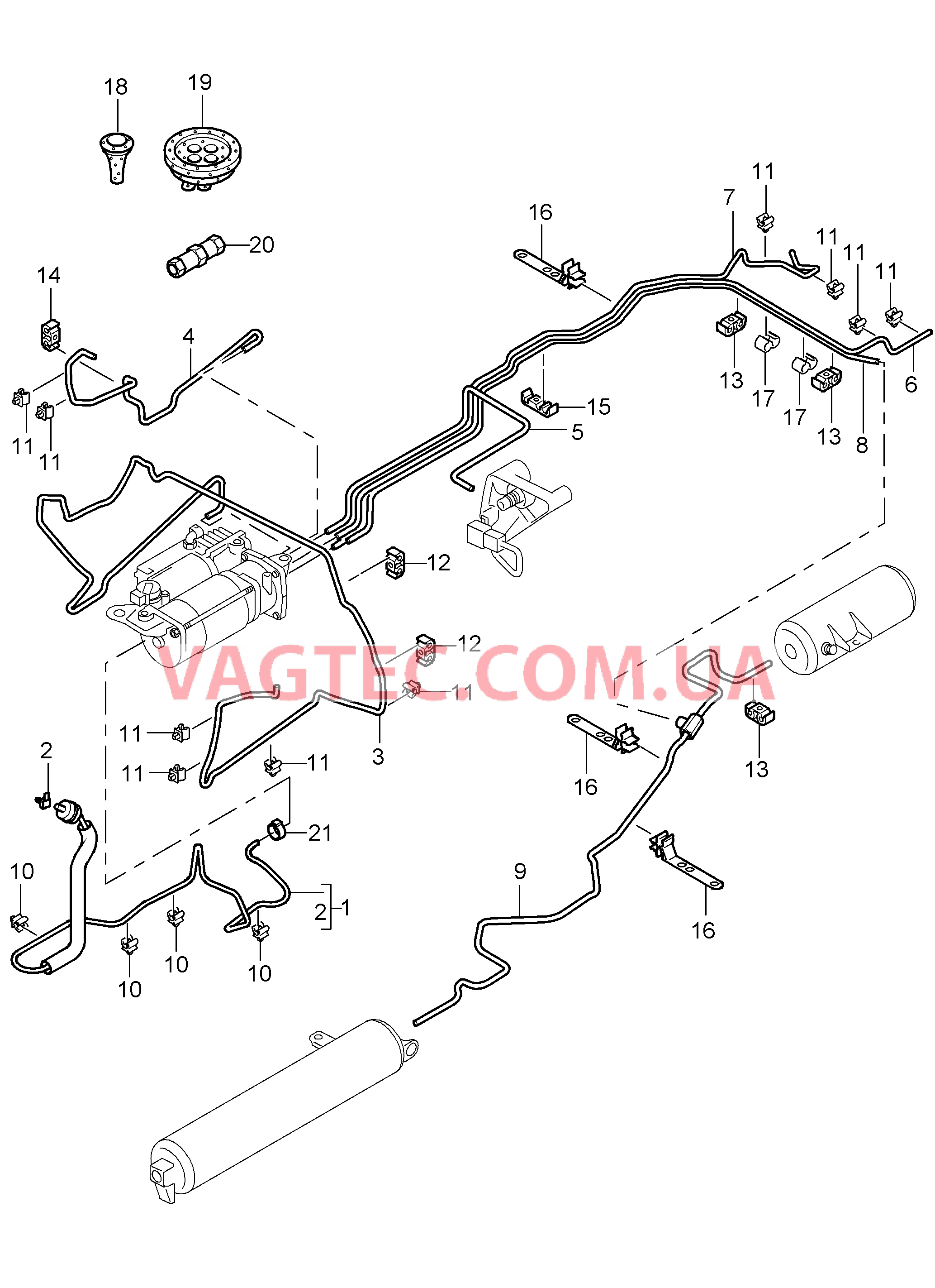 606-005 Регулир. высоты кузова, Линии
						
						I1BK для PORSCHE Cayenne 2007-2010USA