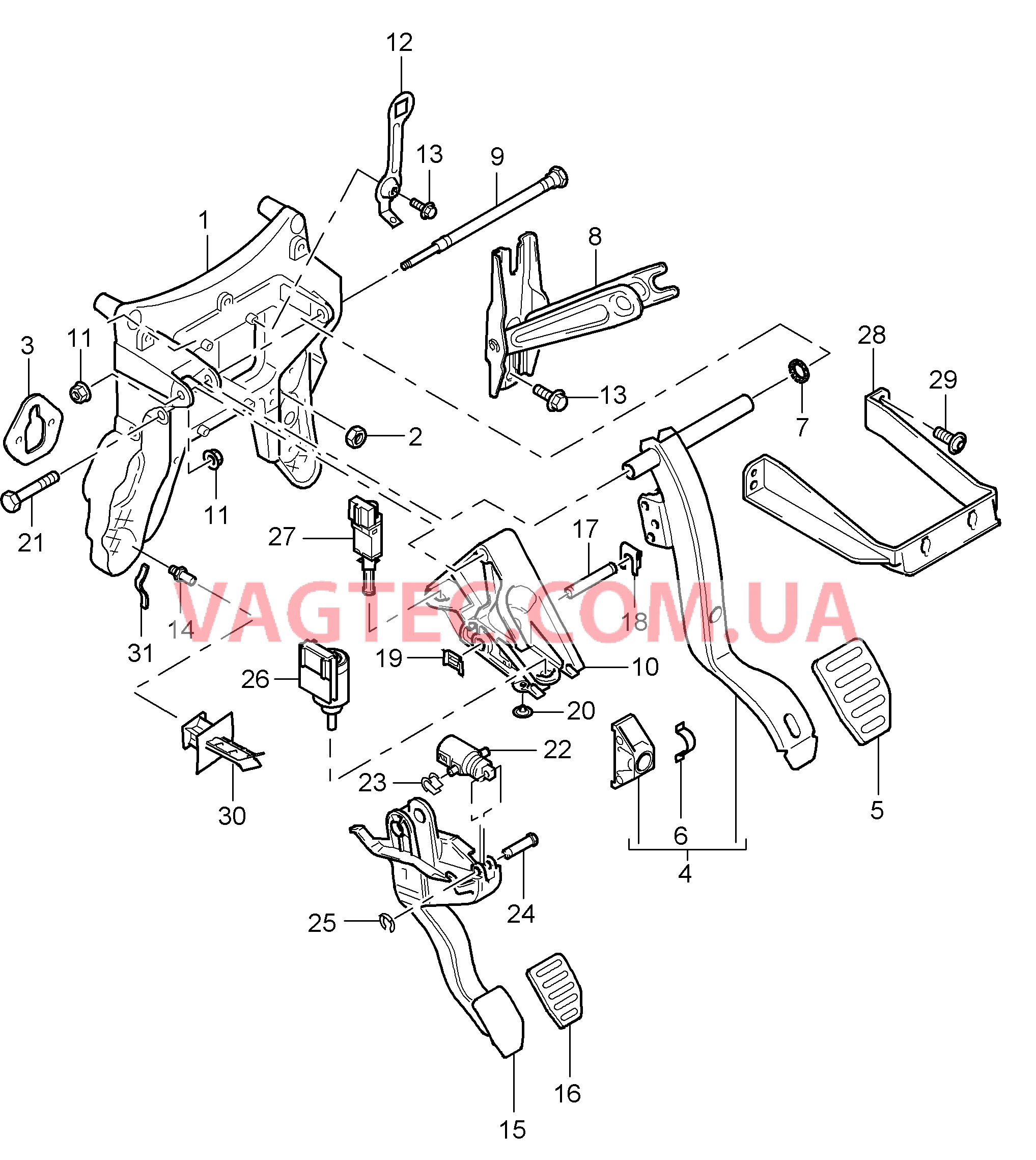 702-005 Педальный механизм, Мкпп
						
						IG0L для PORSCHE Cayenne 2007-2010USA