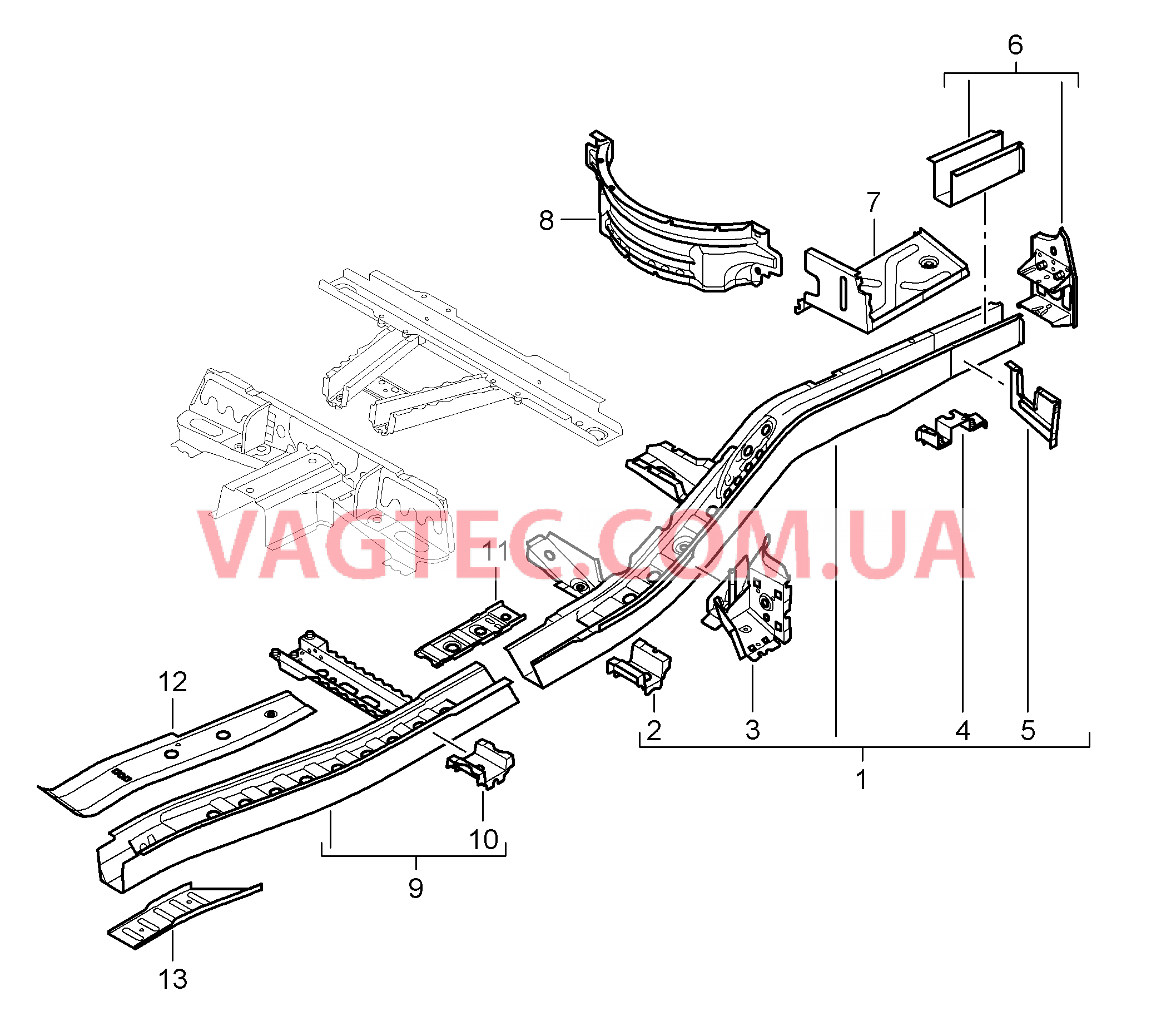 801-025 Рама для PORSCHE Cayenne 2007-2010USA