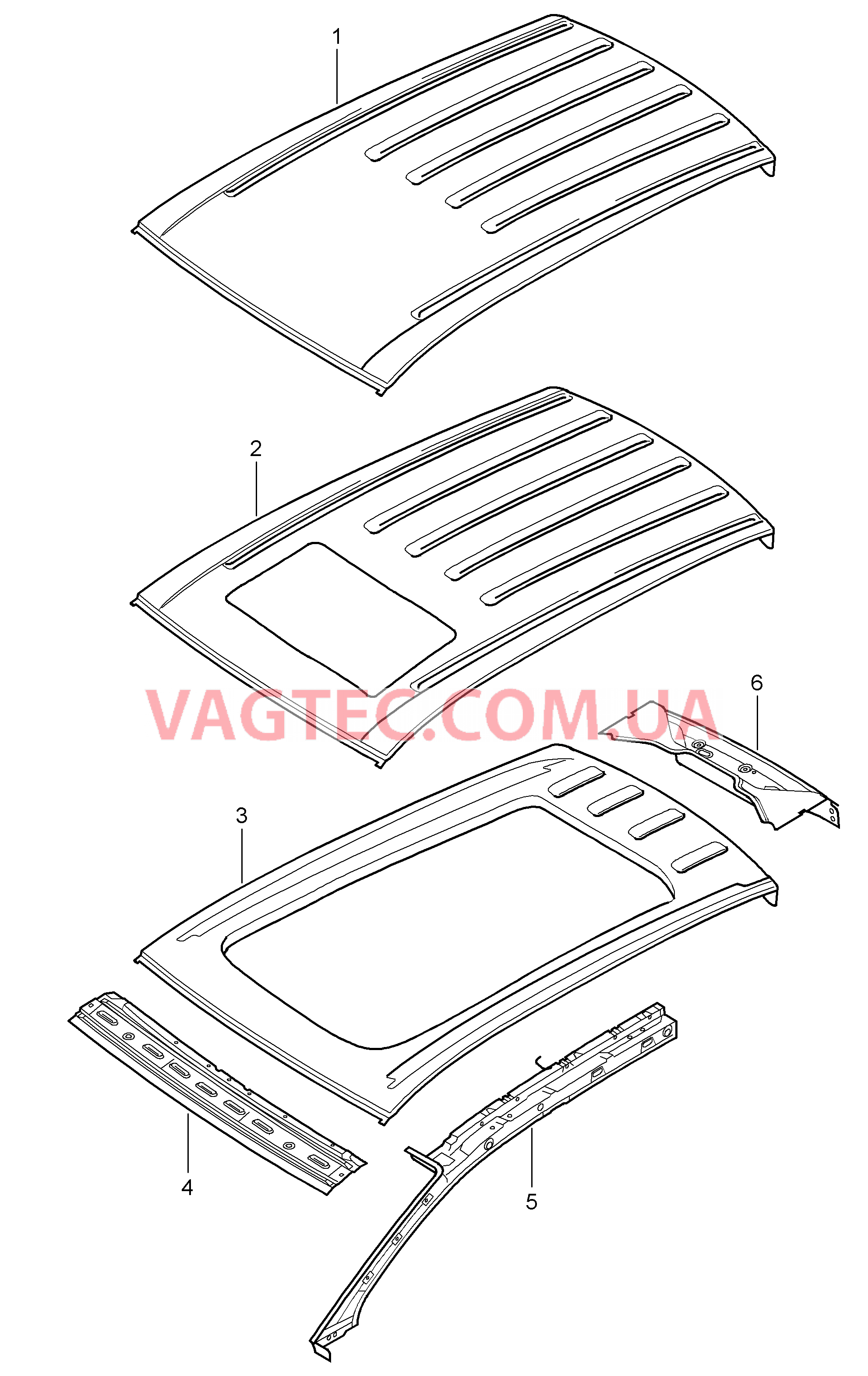 801-045 Крыша, Обтекатель для PORSCHE Cayenne 2007-2010