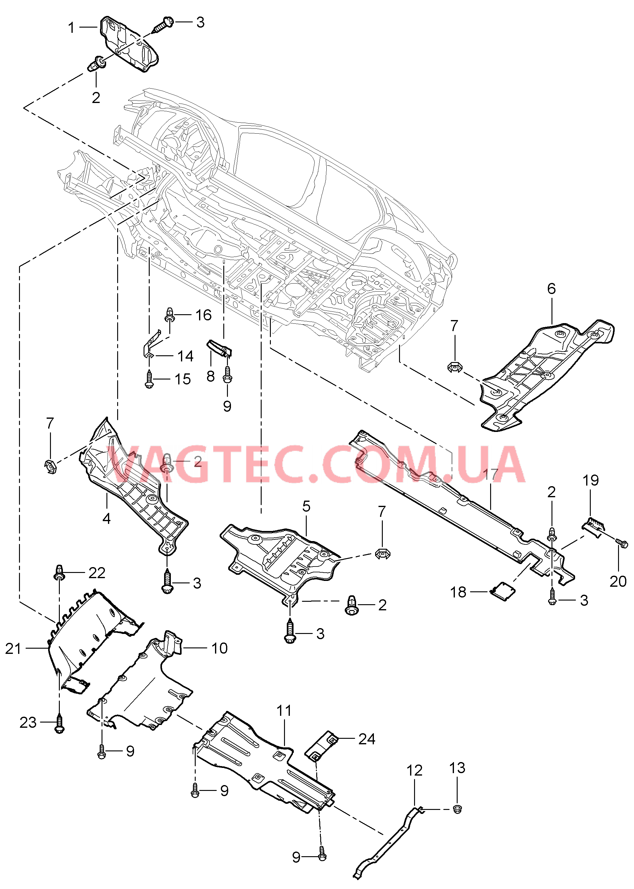 801-070 Обшивка, Днище кузова, Термоизоляция для PORSCHE Cayenne 2007-2010