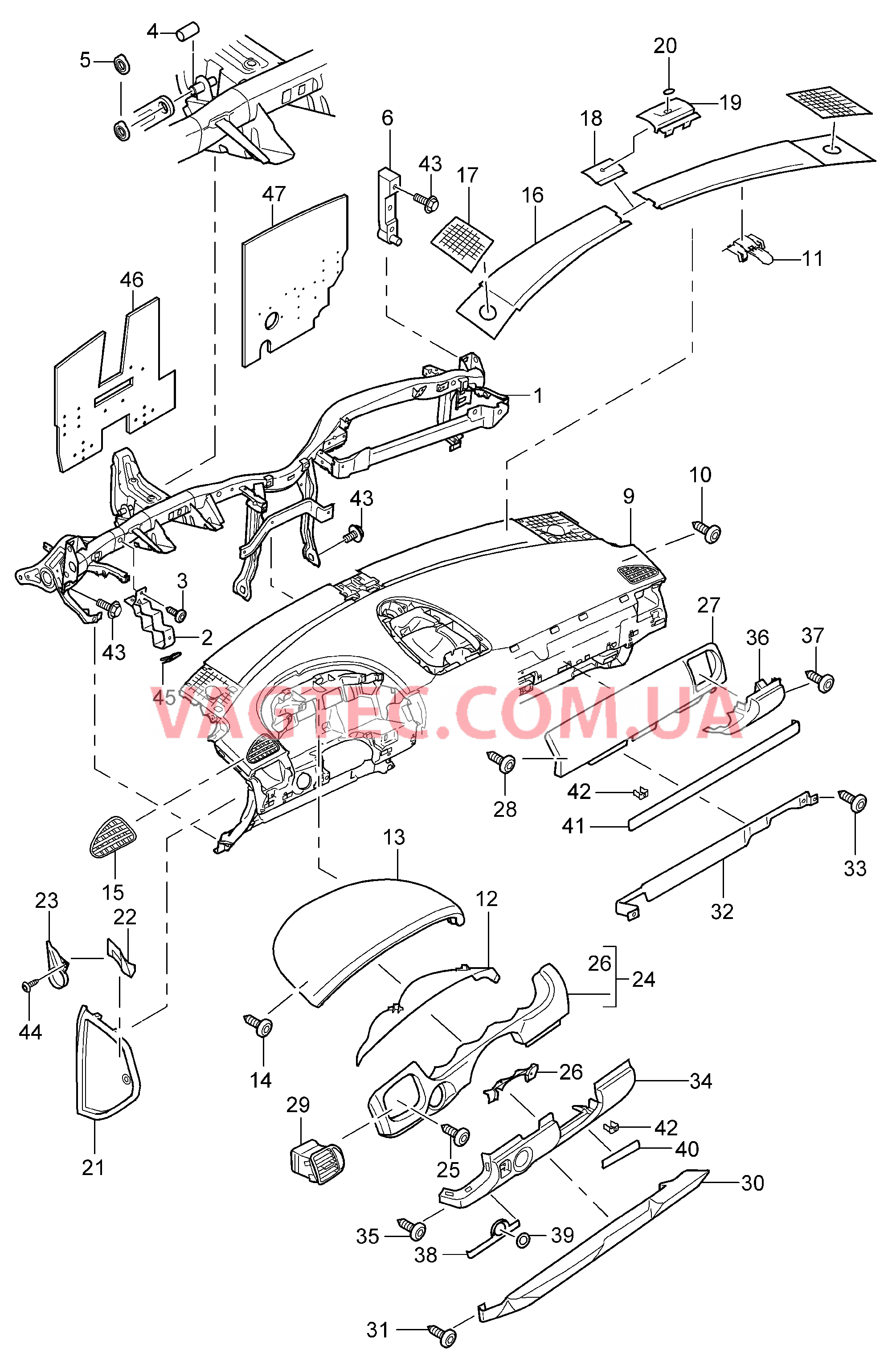 809-000 Облицовка передней панели, Детали для PORSCHE Cayenne 2007-2010