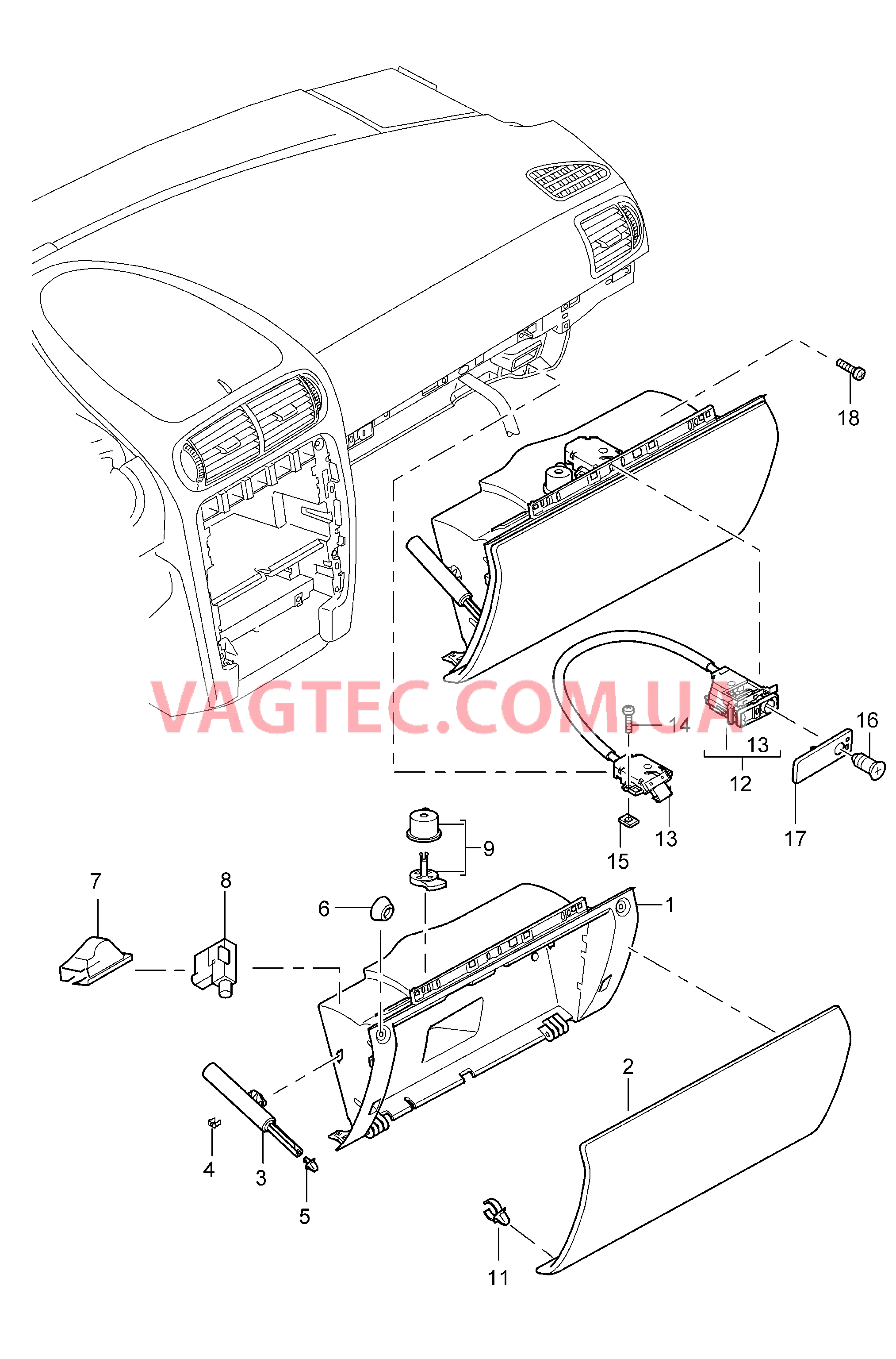 809-010 Перчаточный ящик для PORSCHE Cayenne 2007-2010USA