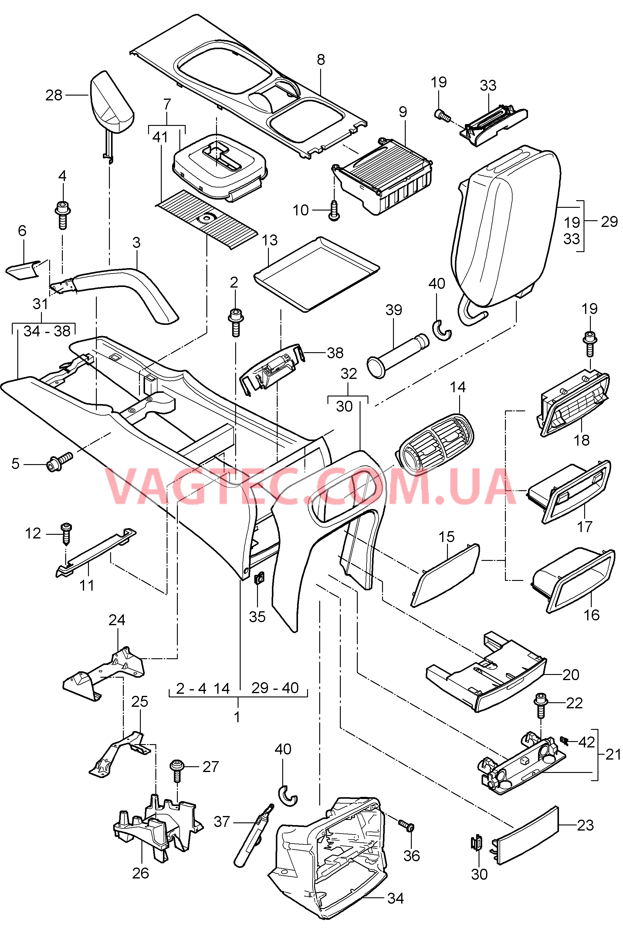 809-015 Центральная консоль для PORSCHE Cayenne 2007-2010USA