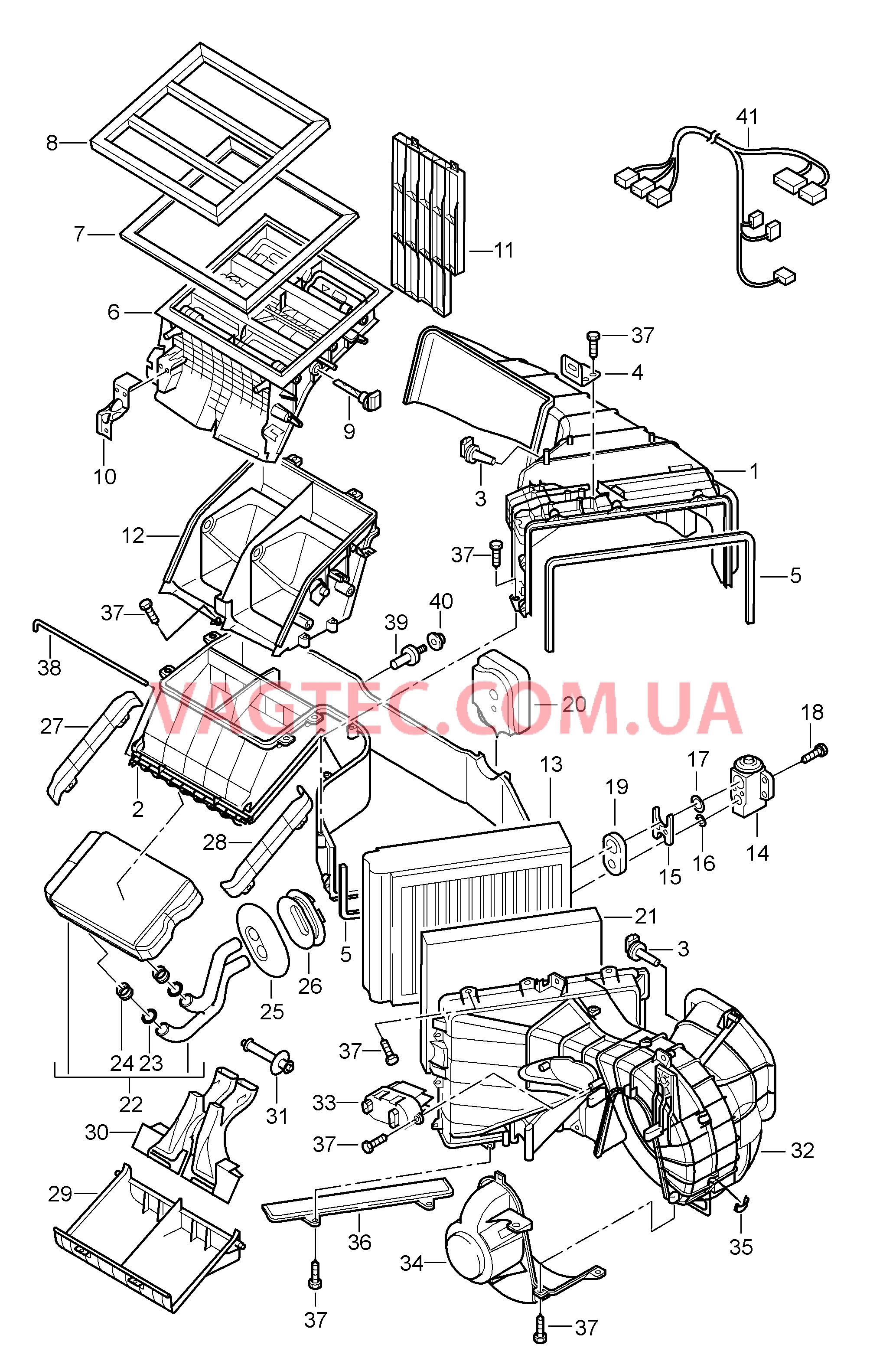 813-040 Кондиционер, передний, Отдельные детали для PORSCHE Cayenne 2007-2010USA