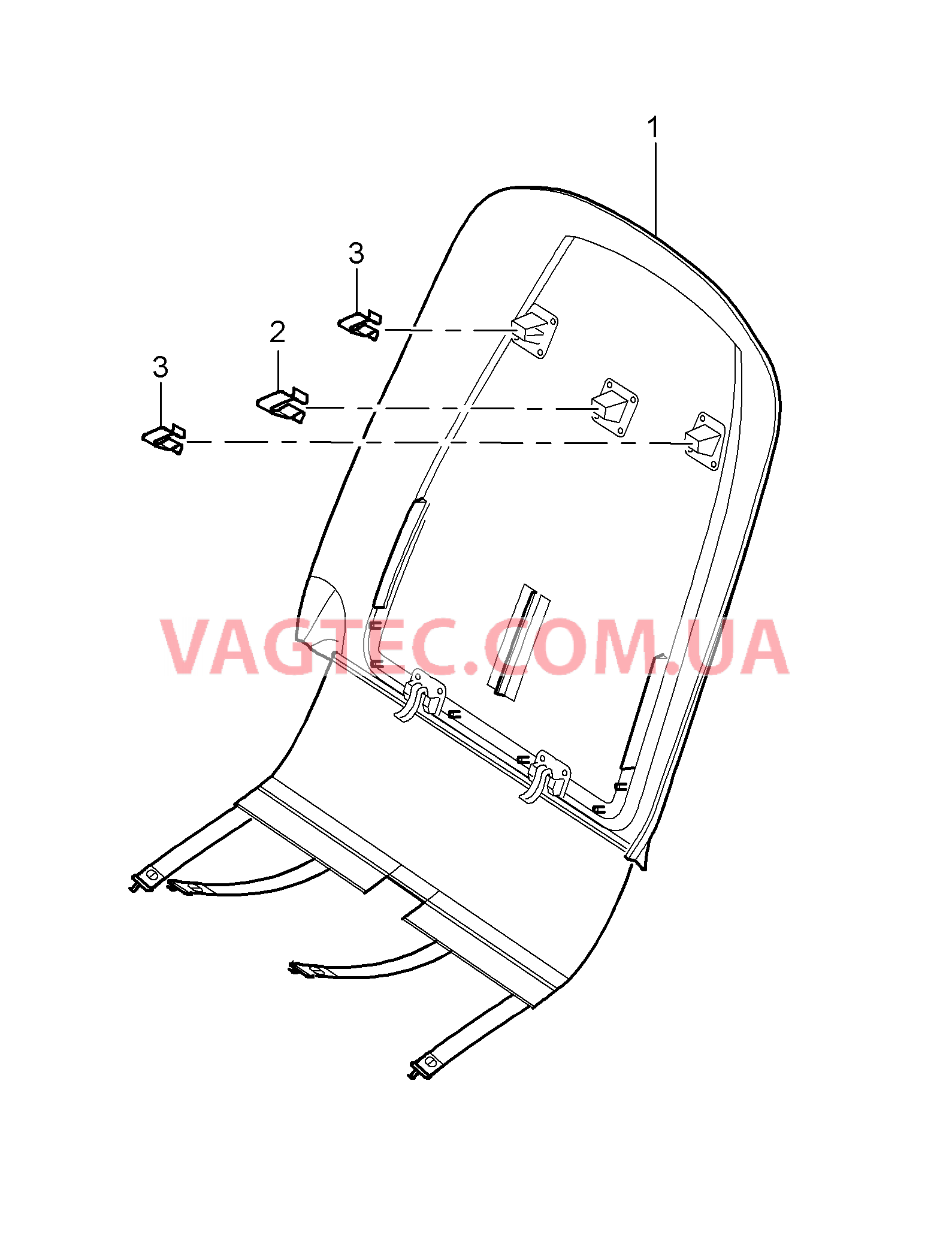 817-015 Крышка, Каркас спинки для PORSCHE Cayenne 2007-2010