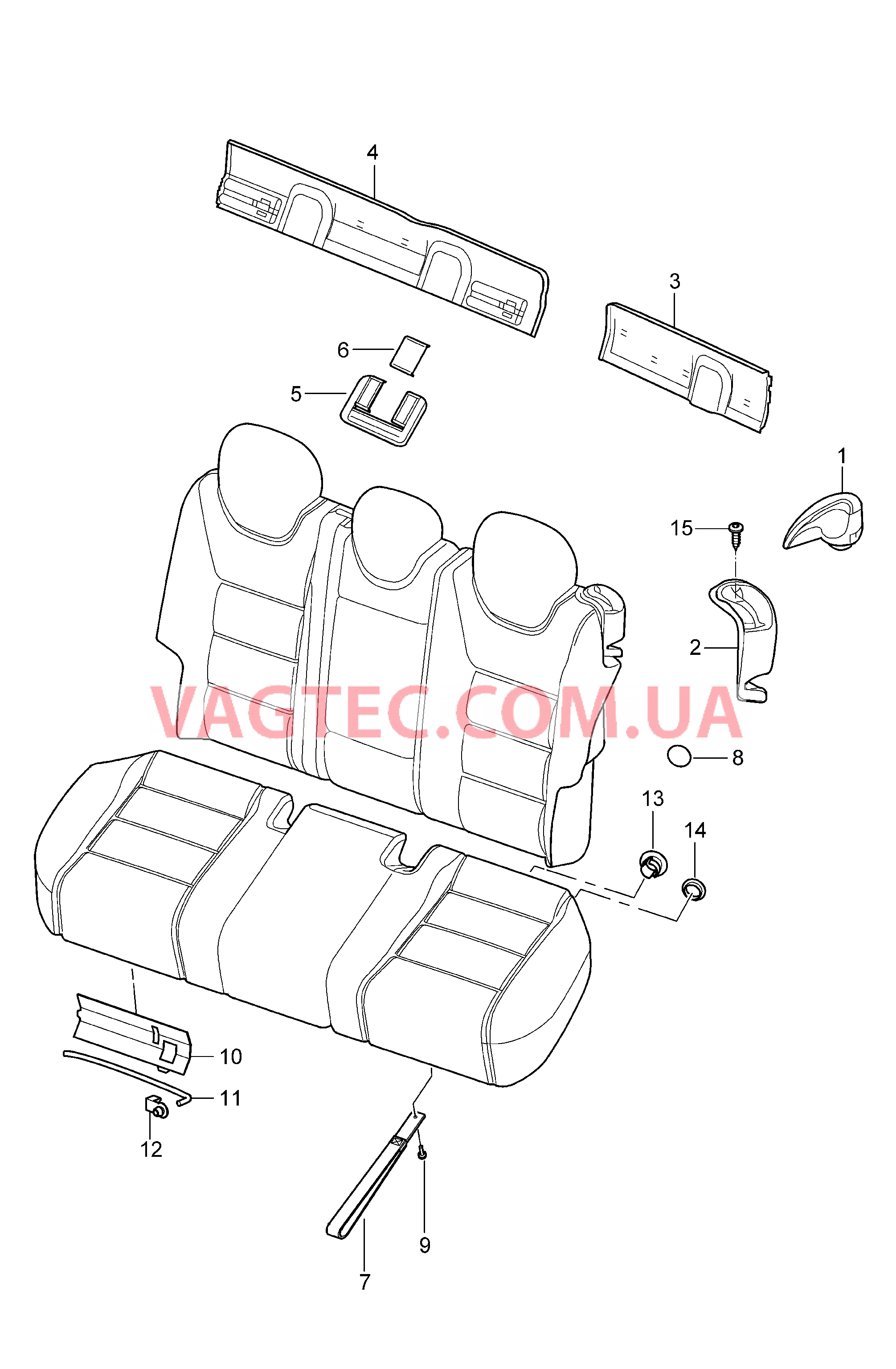 817-035 Спинка заднего сиденья, Детали для PORSCHE Cayenne 2007-2010USA