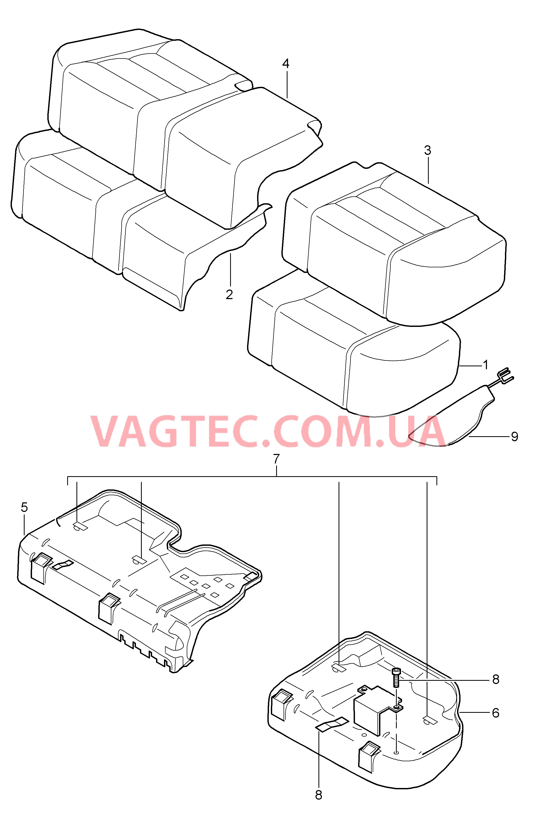 817-040 Пенопласт.комп., Опорная поверхность, Покрытие для PORSCHE Cayenne 2007-2010USA