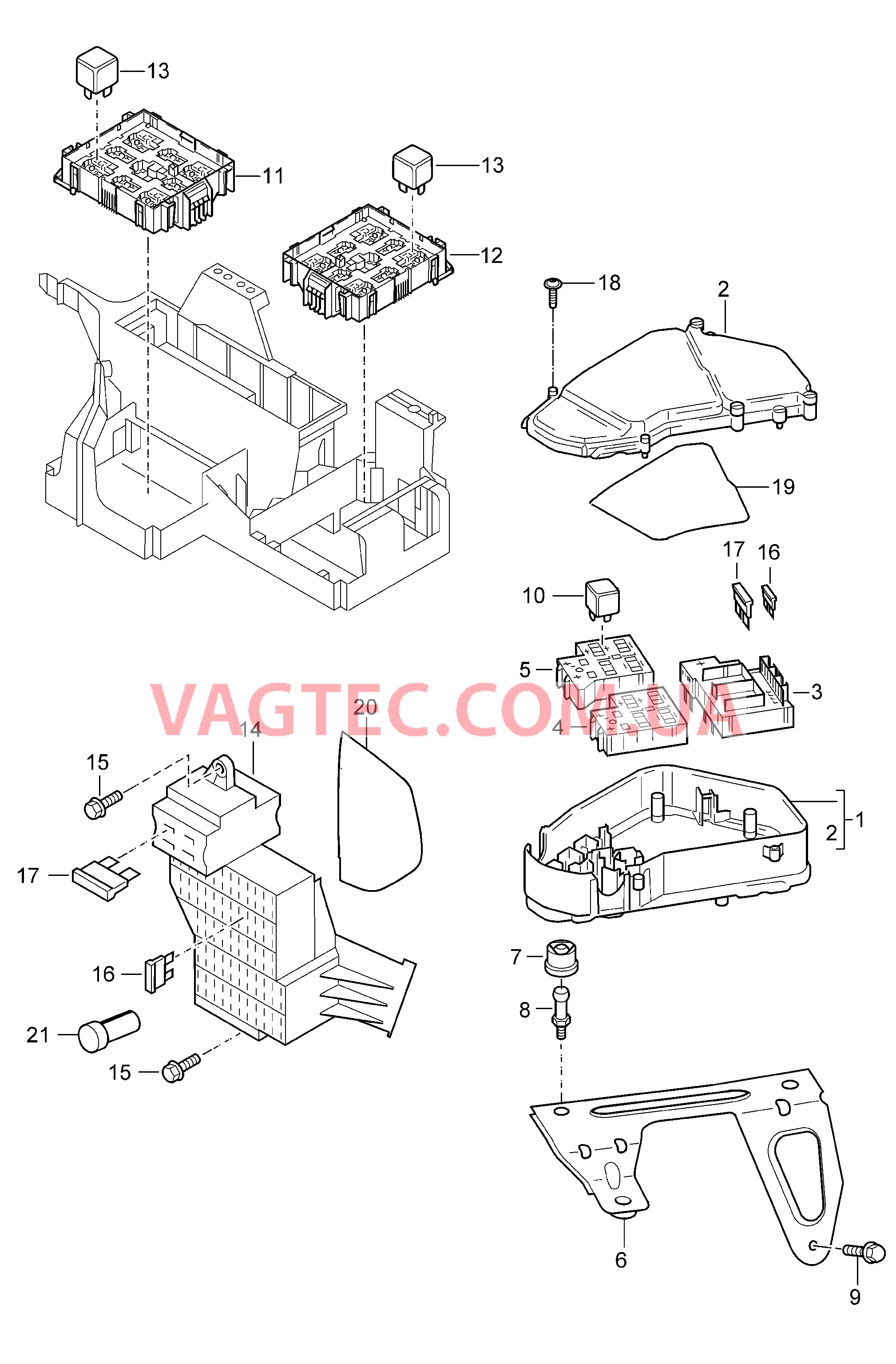 902-000 Блок упр. бортовой сети, Блок предохранителей для PORSCHE Cayenne 2007-2010USA