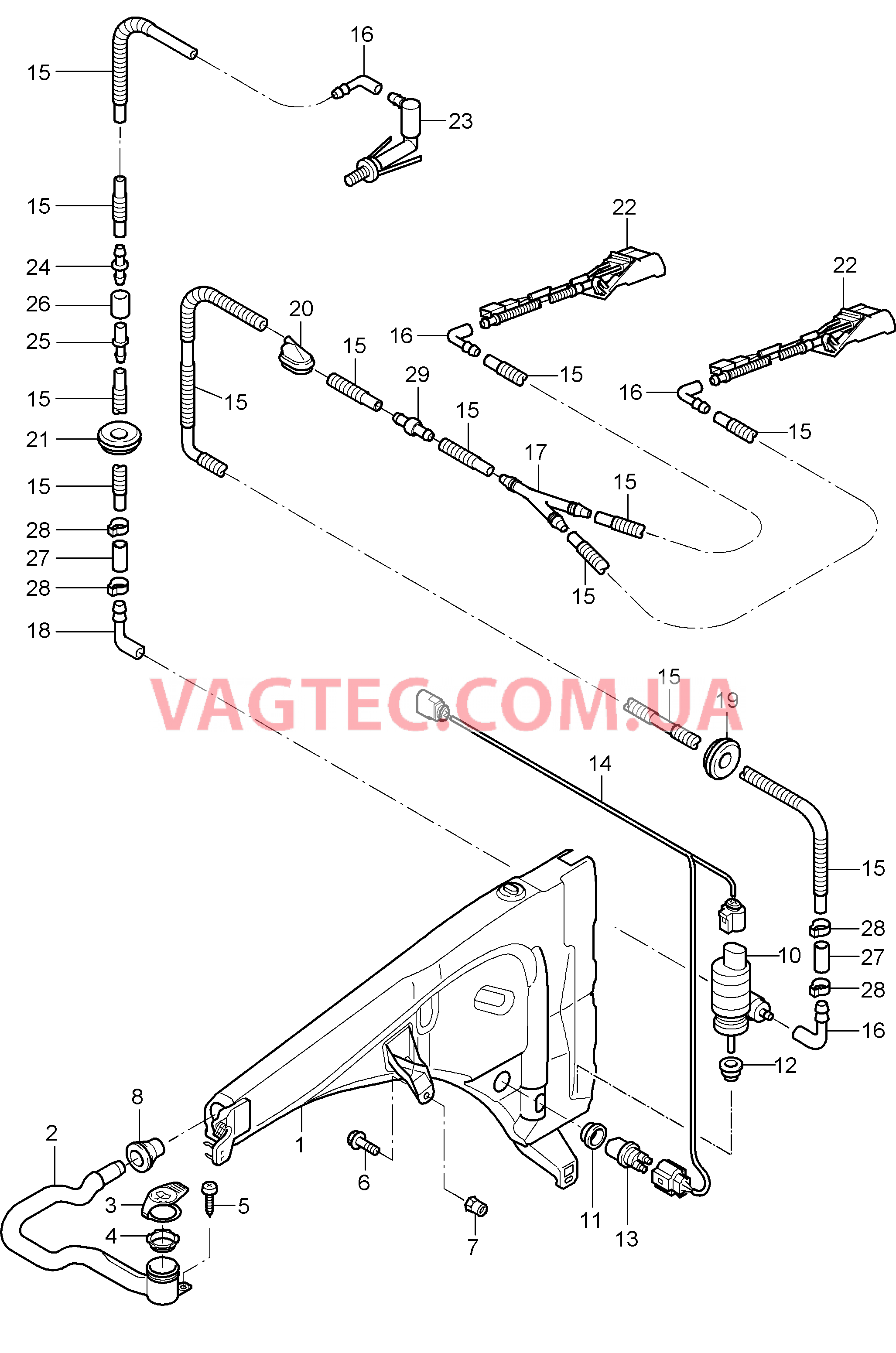 904-010 Стеклоомыватель для PORSCHE Cayenne 2007-2010