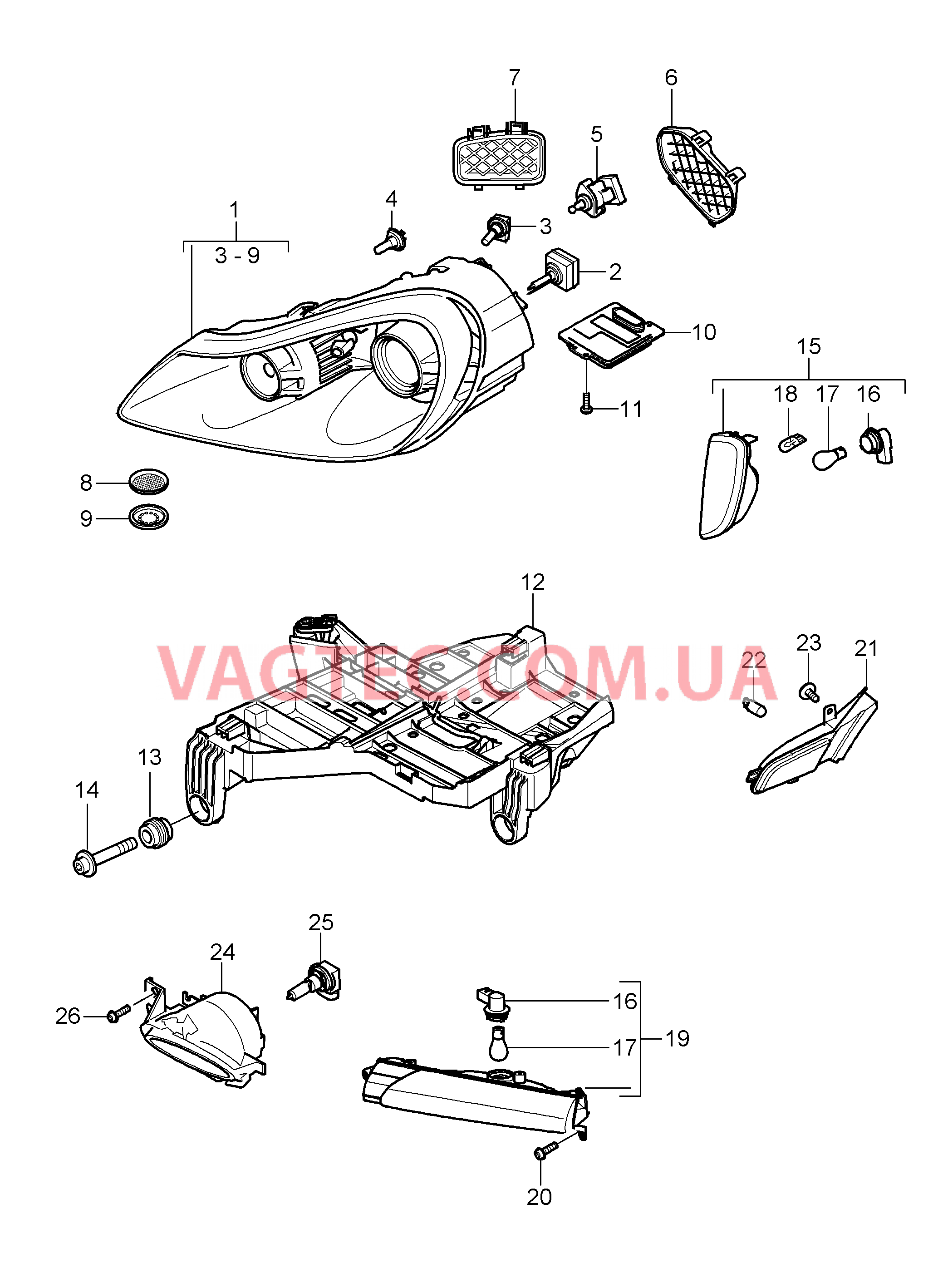 905-001 Фара, Указатель поворота, NEBELSCHEINWERFER
						
						I8BC/8BZ/8EE, I8EF/8EG/8JD для PORSCHE Cayenne 2007-2010