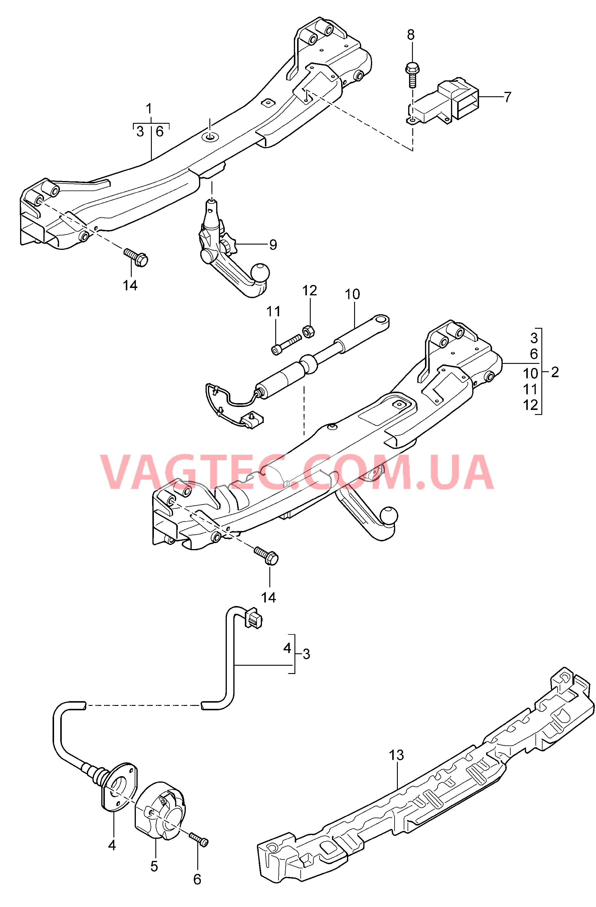 002-000 Тягово-сцепное устройство для PORSCHE Cayenne 2007-2010USA