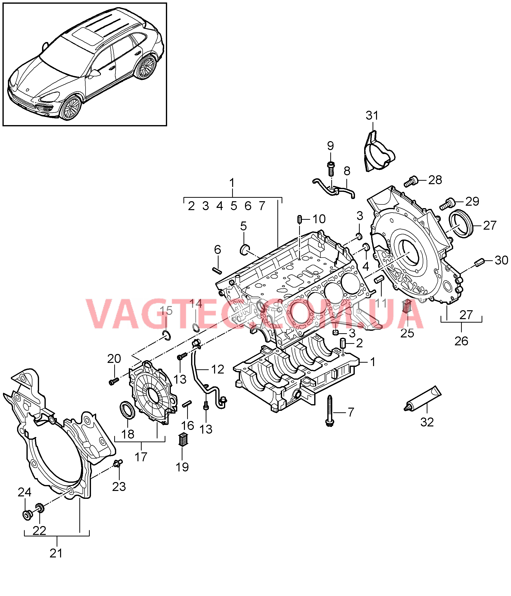 101-075 Кривошипный механизм, Отдельные детали
						
						MCU.DB/DC для PORSCHE Cayenne 2011-2018