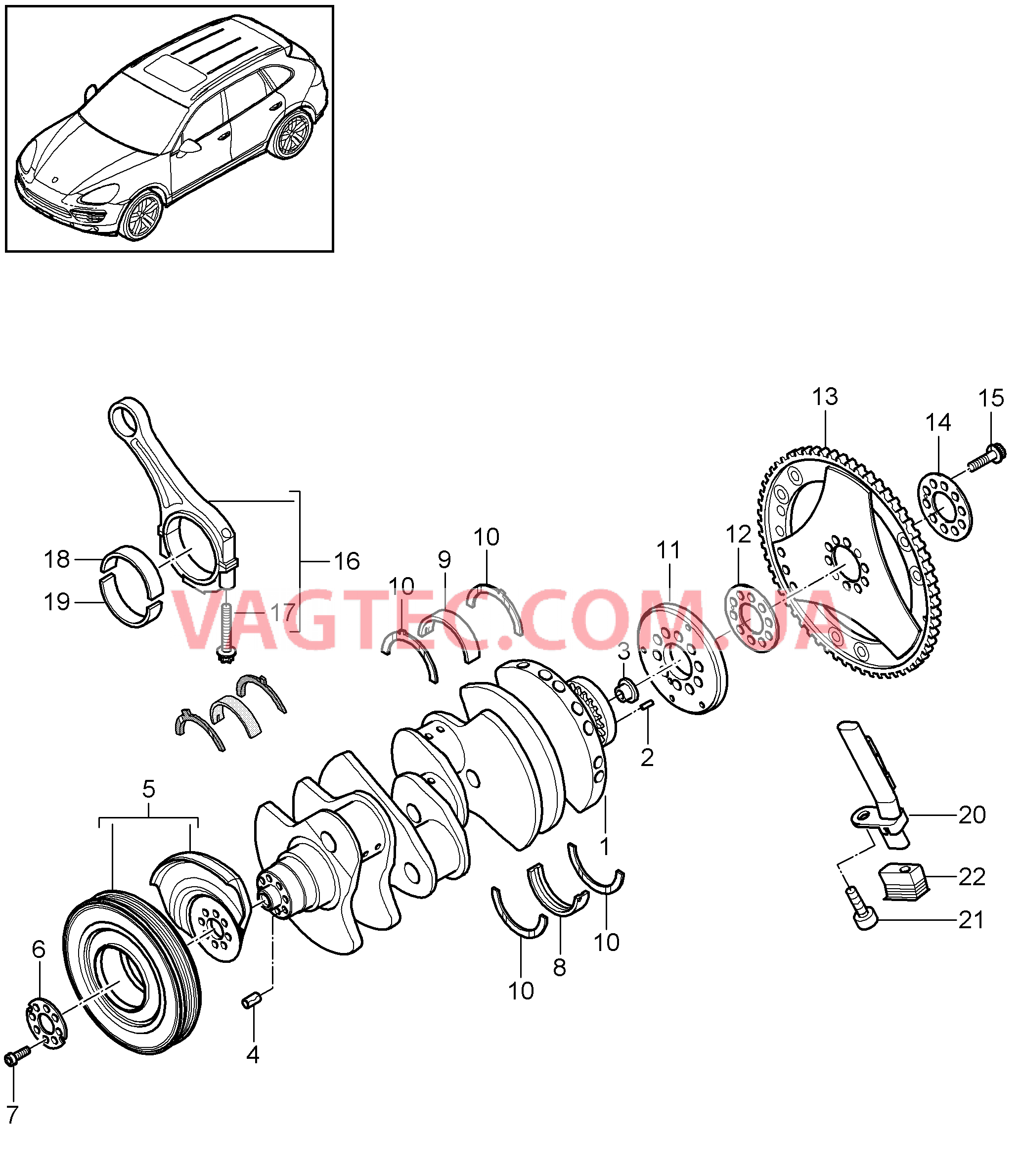 102-035 Коленвал, Щатун
						
						MCU.DB/DC для PORSCHE Cayenne 2011-2018