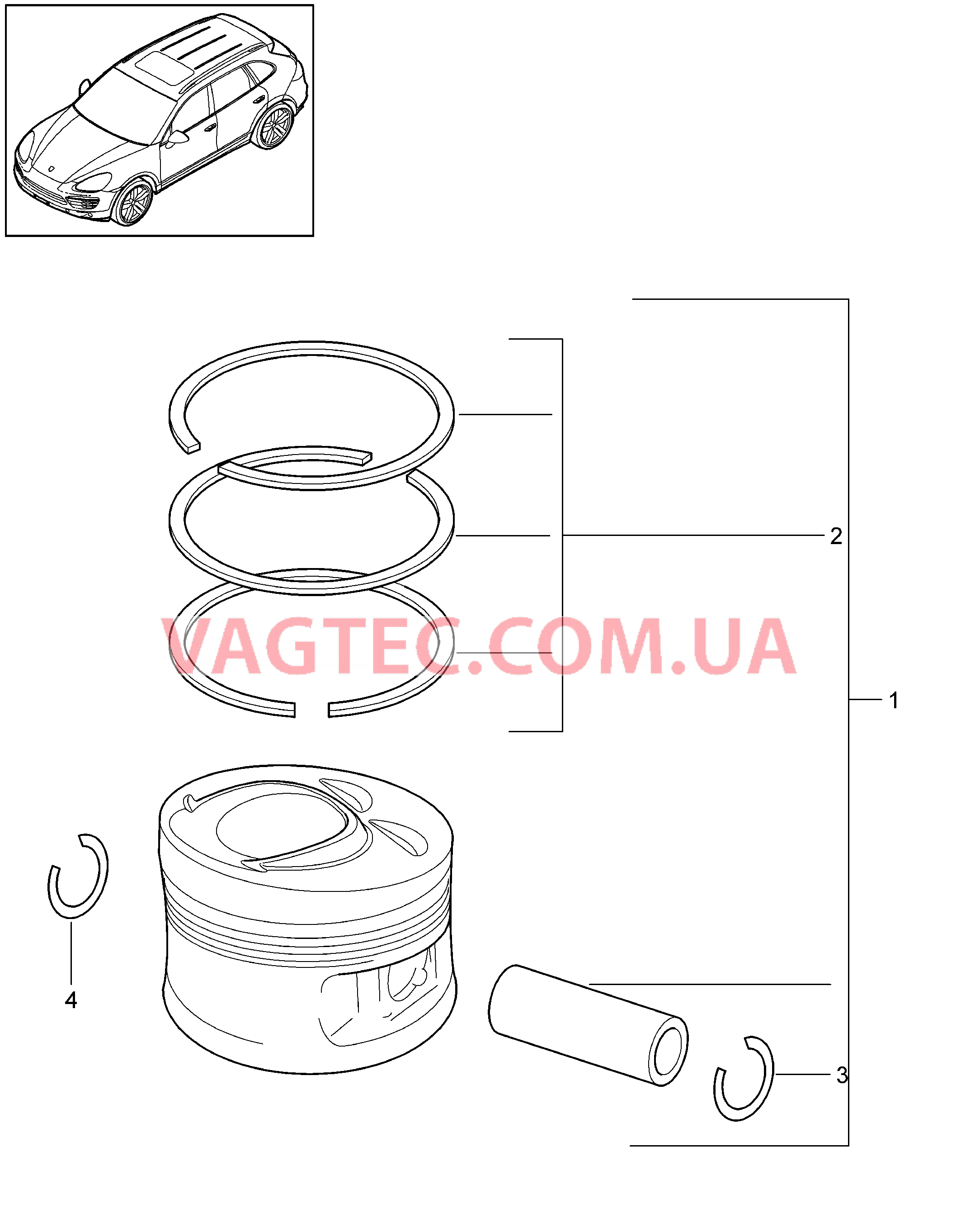 102-055 Поршень, Поршневые кольца
						
						MCE.YA, M55.02 для PORSCHE Cayenne 2011-2018