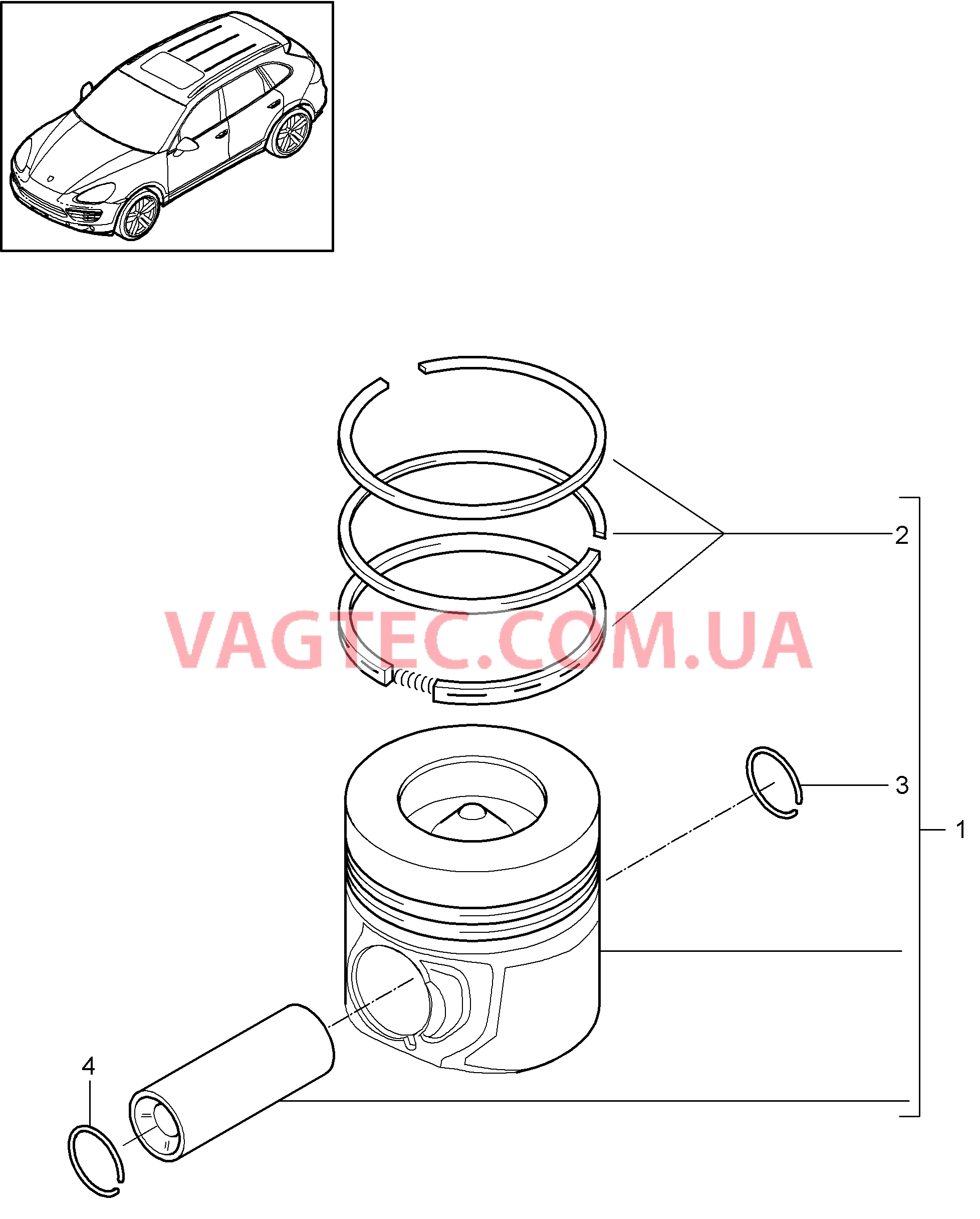 102-070 Поршень, Поршневые кольца
						
						MCG.EA/FA, MCJ.TB, M06.EC для PORSCHE Cayenne 2011-2018USA