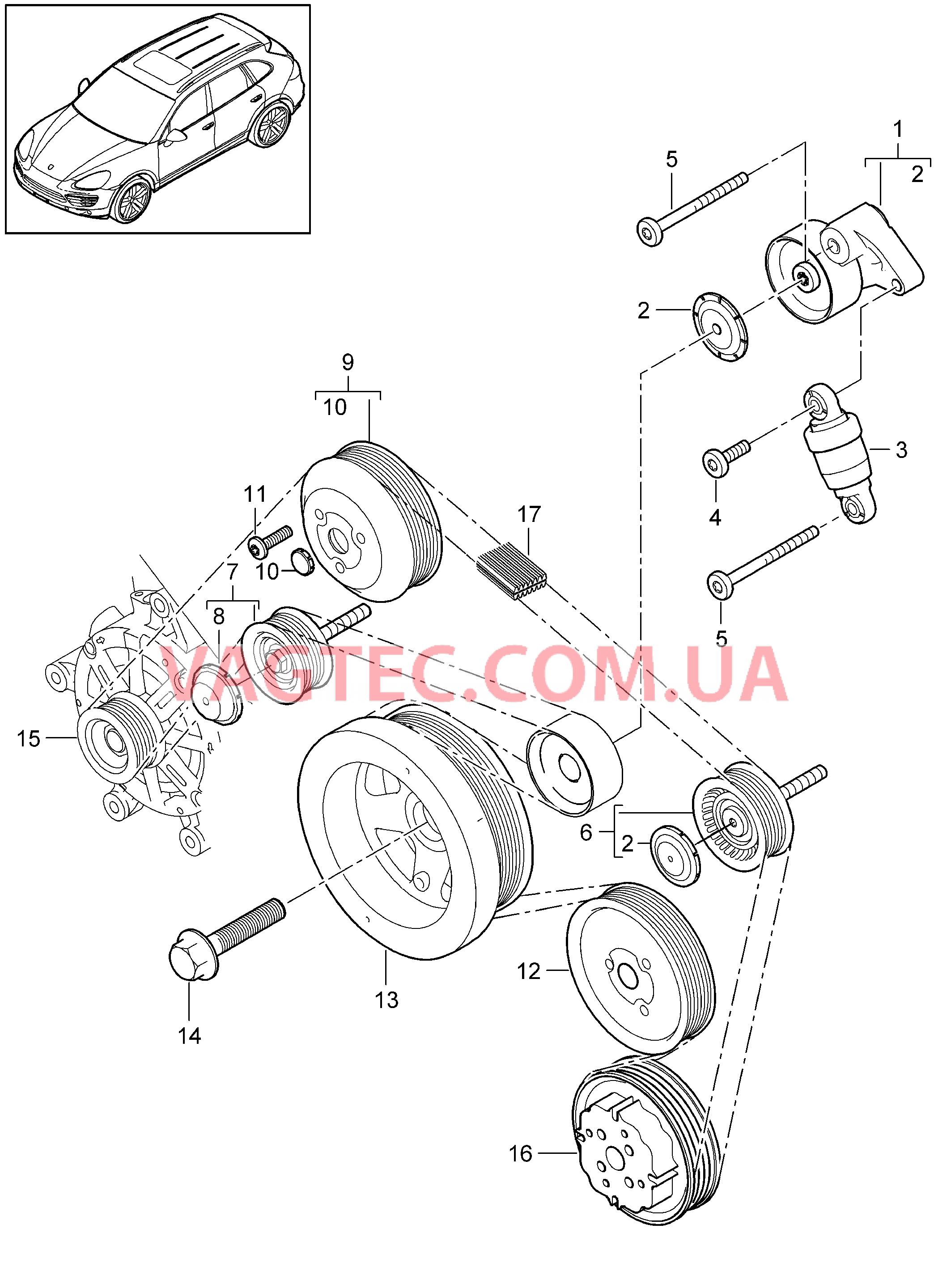 102-082 Натяжитель ремня, Ременный привод
						
						MCU.RA, MCX.ZA для PORSCHE Cayenne 2011-2018USA