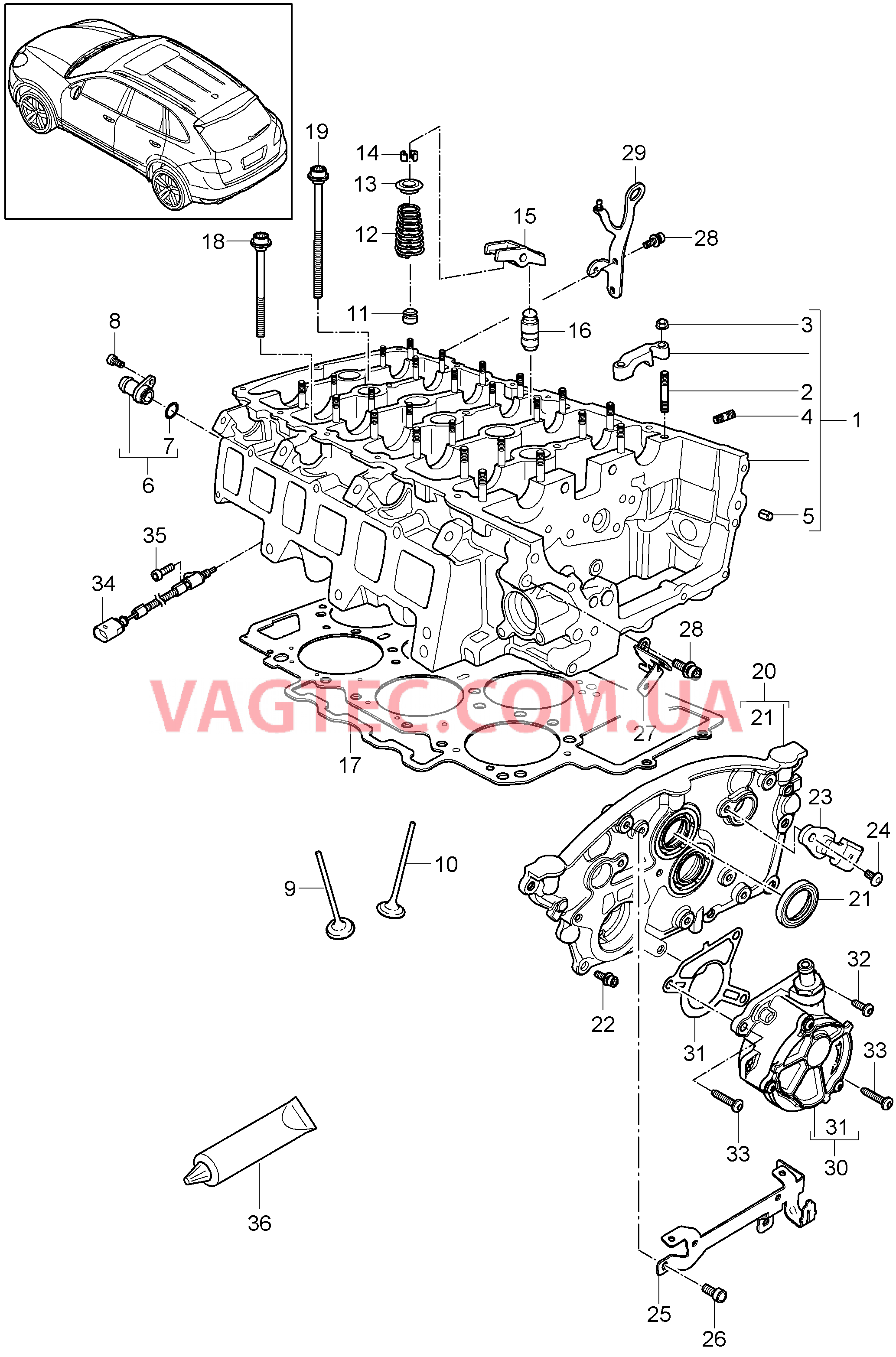 103-005 Гбц, Вакуумный насос
						
						MCE.YA, M55.02 для PORSCHE Cayenne 2011-2018