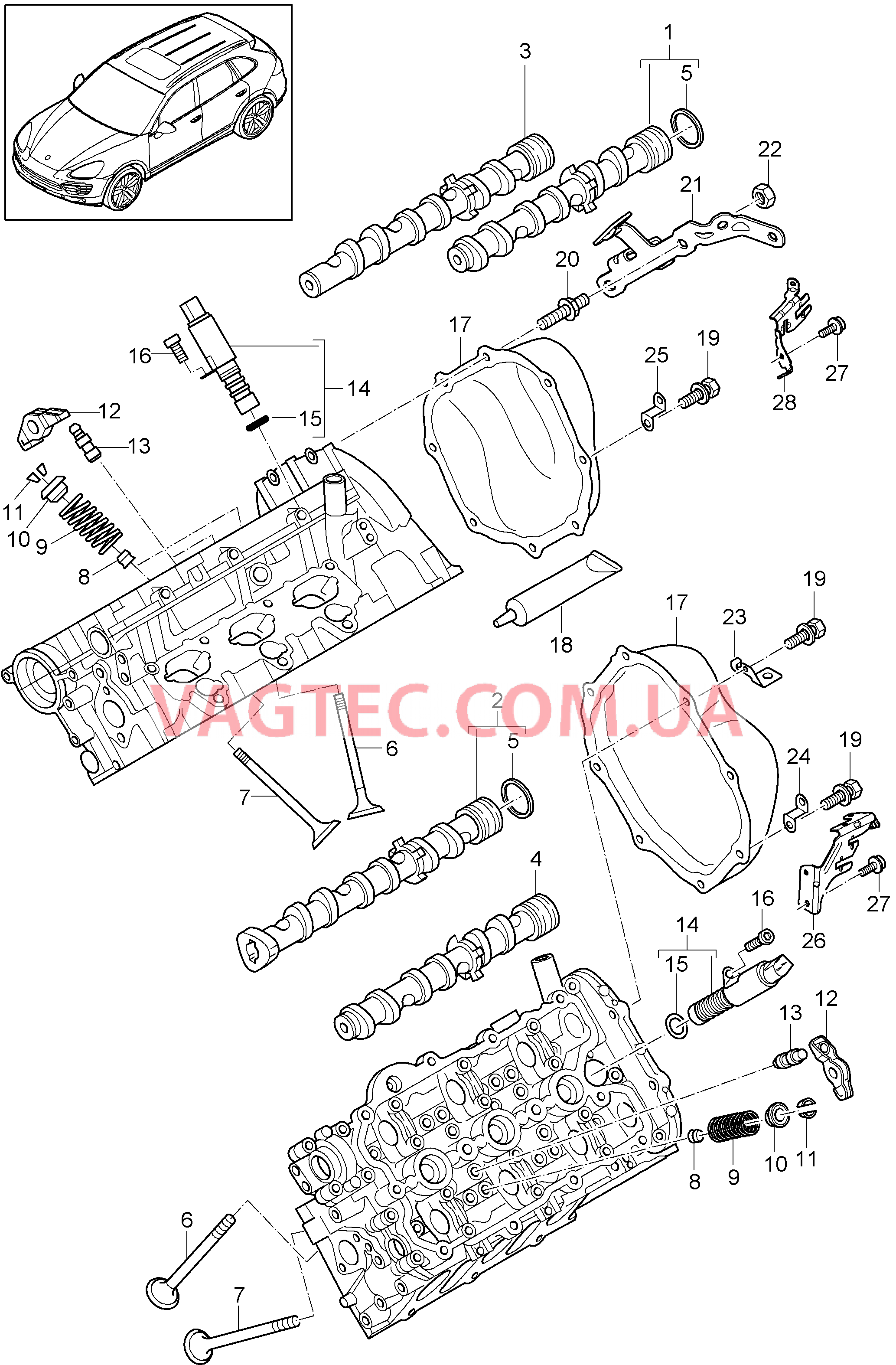 103-065 Распредвал, Клапаны
						
						MCG.EA/FA, MCJ.T, M06.EC для PORSCHE Cayenne 2011-2018USA