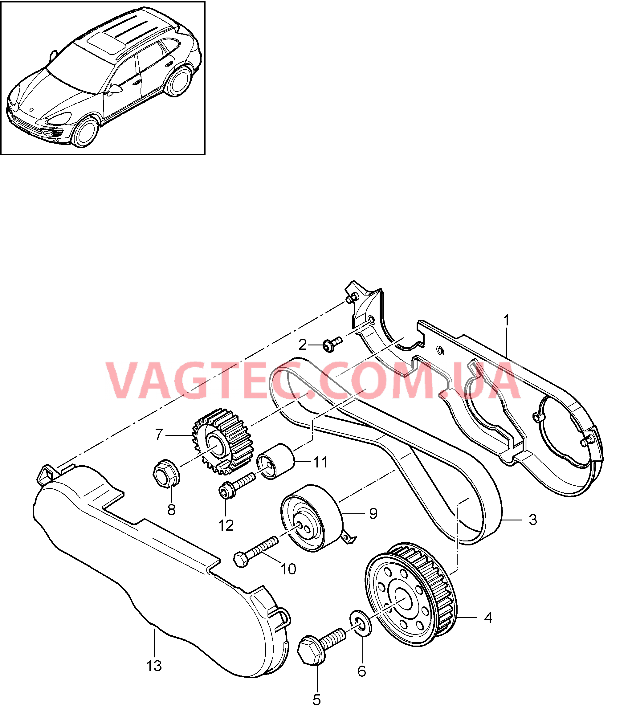 103-090 Зубчатый ремень, Защита зубчатого ремня
						
						M05.9E для PORSCHE Cayenne 2011-2018