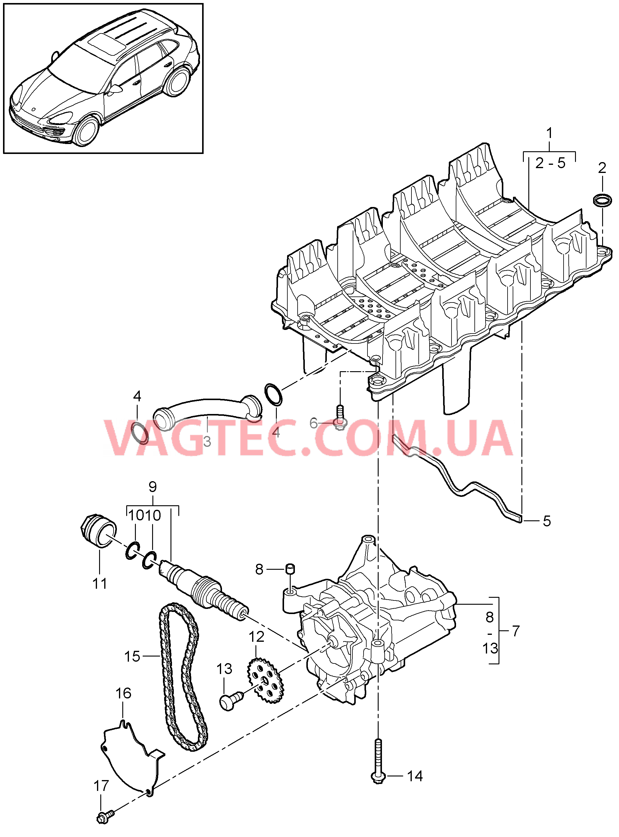 104-000 Обратн. масл. магистраль, Масляный насос
						
						MCF.TB, MCY.XA, M48.02/52 для PORSCHE Cayenne 2011-2018USA