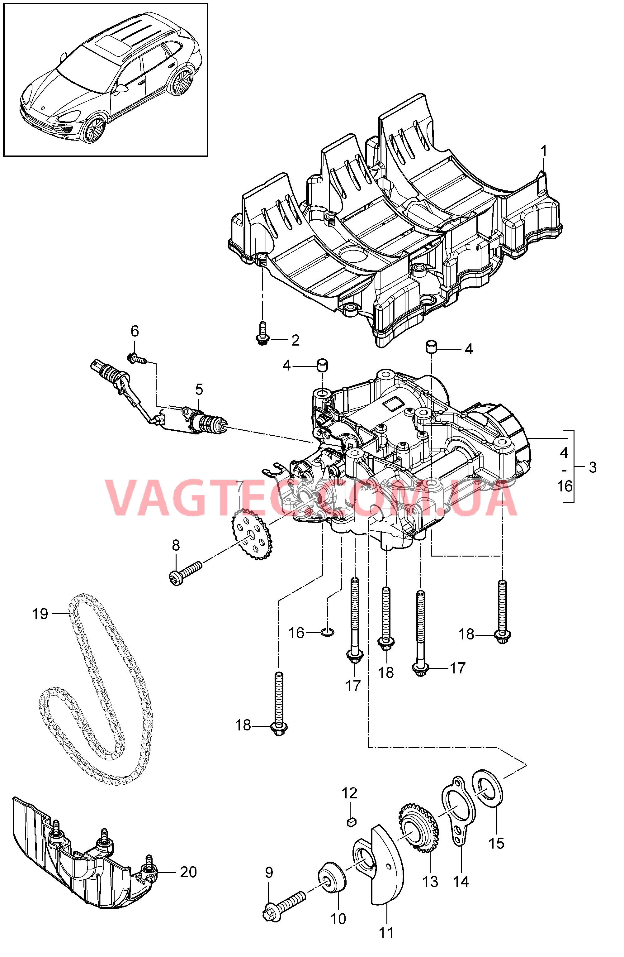 104-005 Обратн. масл. магистраль, Масляный насос
						
						MCU.RA, MCX.ZA для PORSCHE Cayenne 2011-2018USA