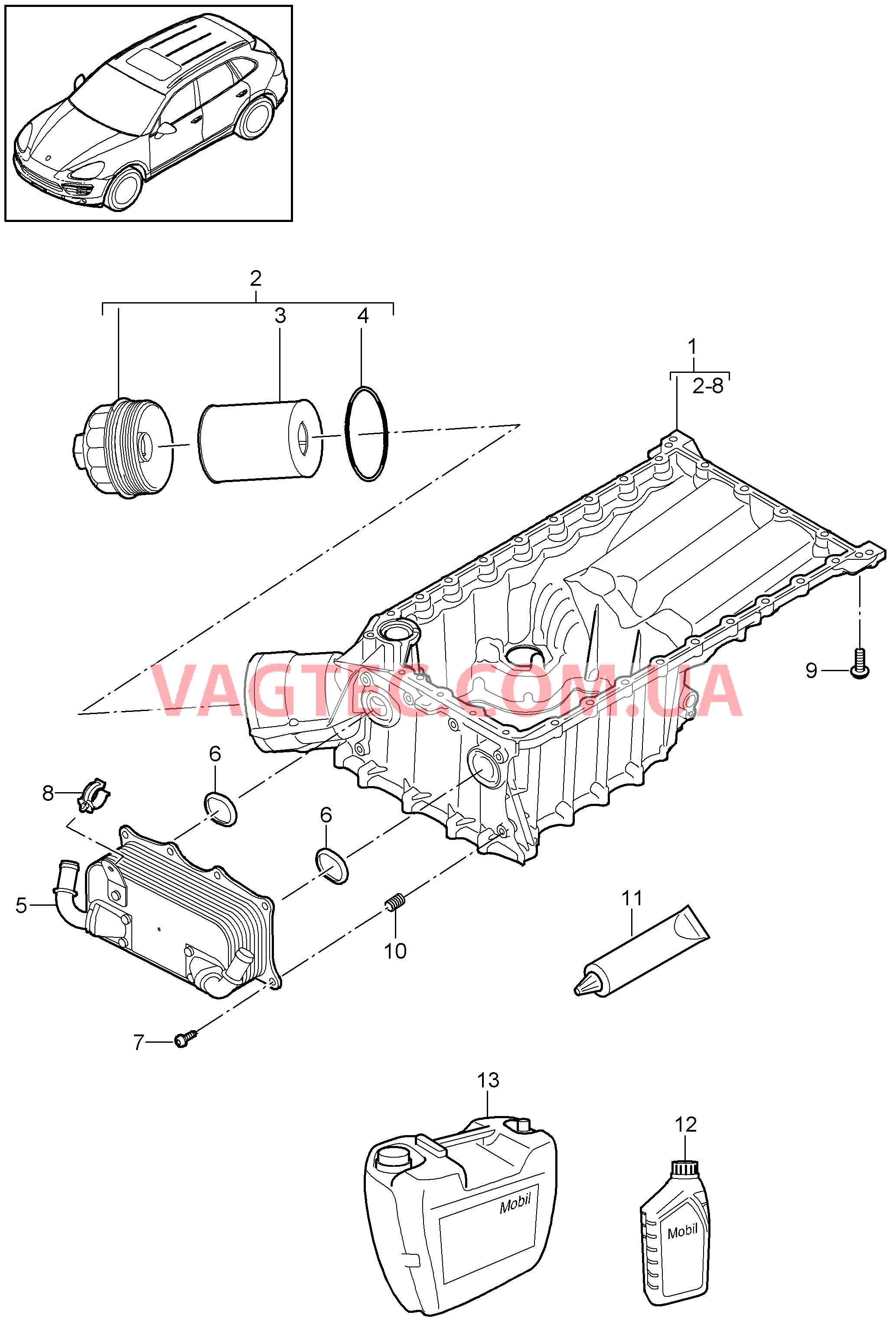 104-010 Кожух масл. направляющ., Масляный фильтр, Теплообменник
						
						MCF.TB, MCY.XA, M48.02/52 для PORSCHE Cayenne 2011-2018
