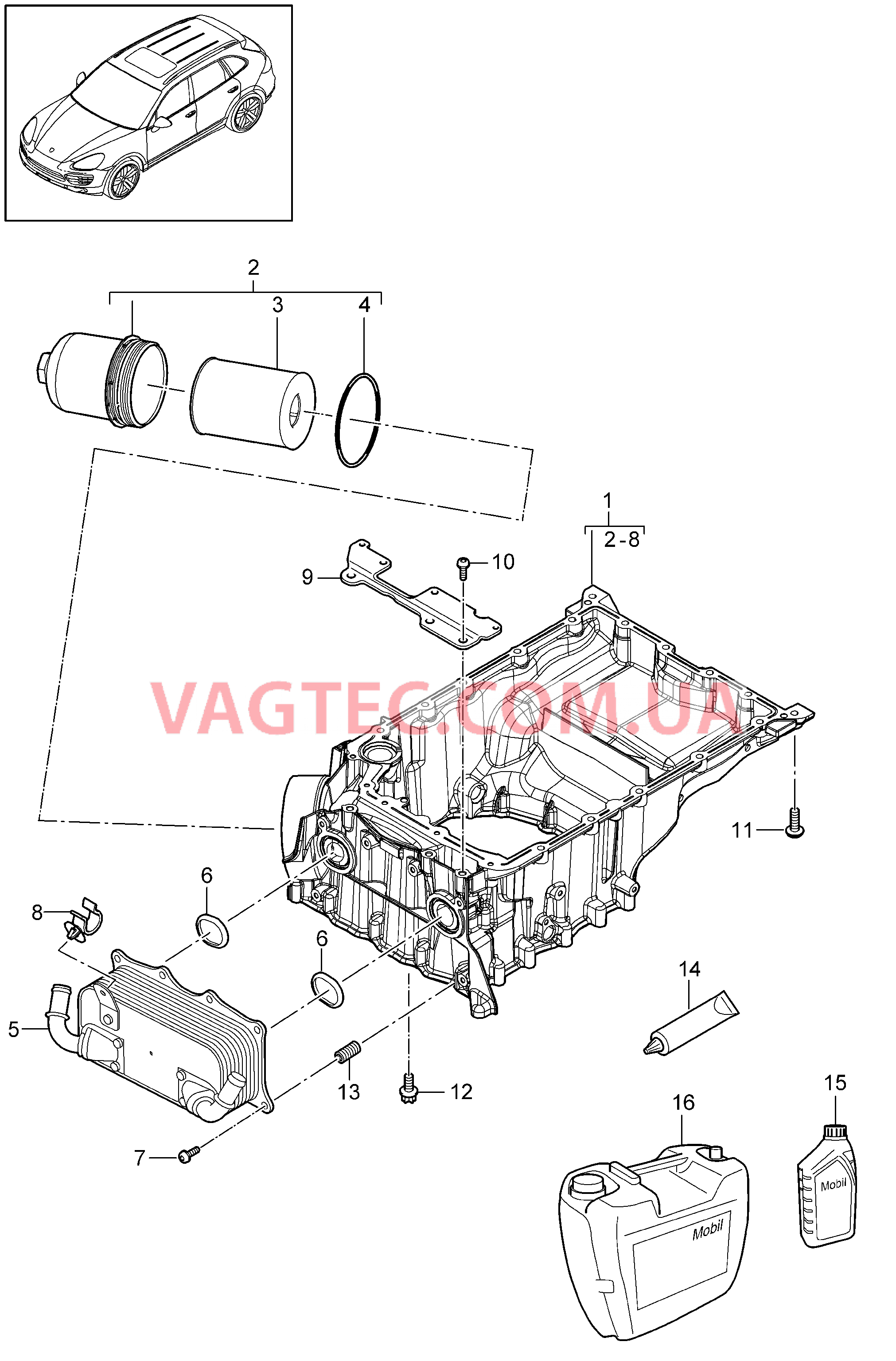 104-015 Кожух масл. направляющ., Масляный фильтр, Теплообменник
						
						MCU.RA, MCX.ZA для PORSCHE Cayenne 2011-2018USA