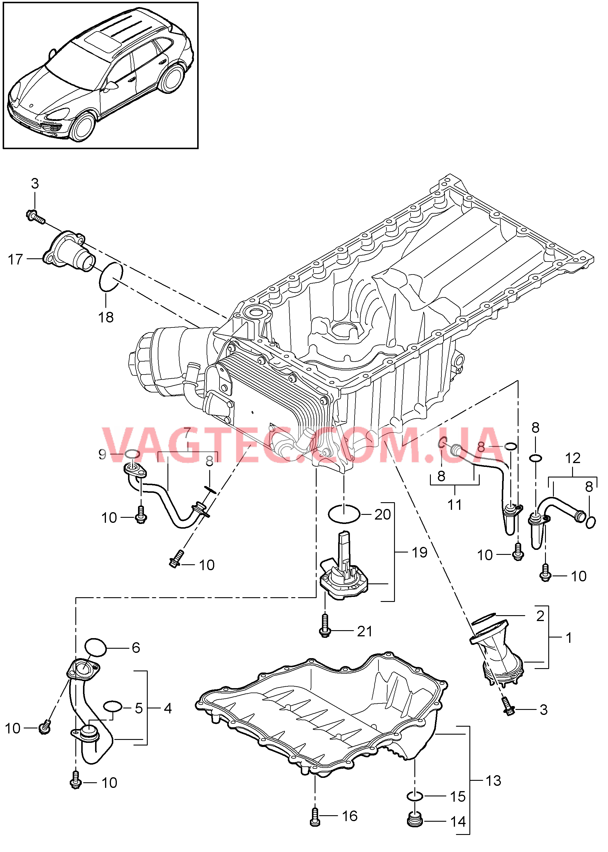 104-050 Всасывающ. масло трубка, Масляный поддон
						
						MCF.TB, MCY.XA, M48.02/52 для PORSCHE Cayenne 2011-2018