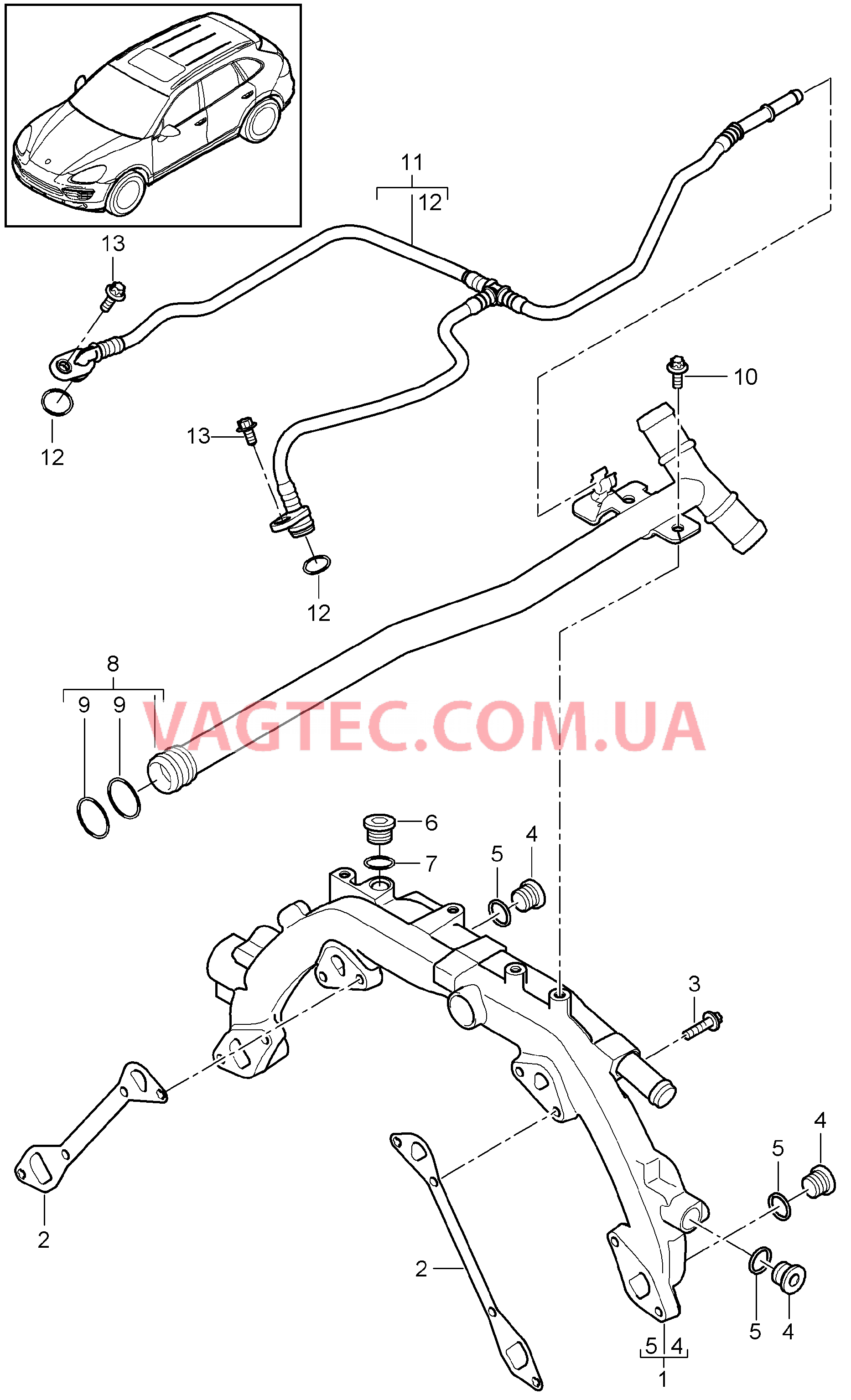 105-020 Водяное охлаждение 1
						
						MCF.TB, MCY.XA, M48.02/52 для PORSCHE Cayenne 2011-2018USA