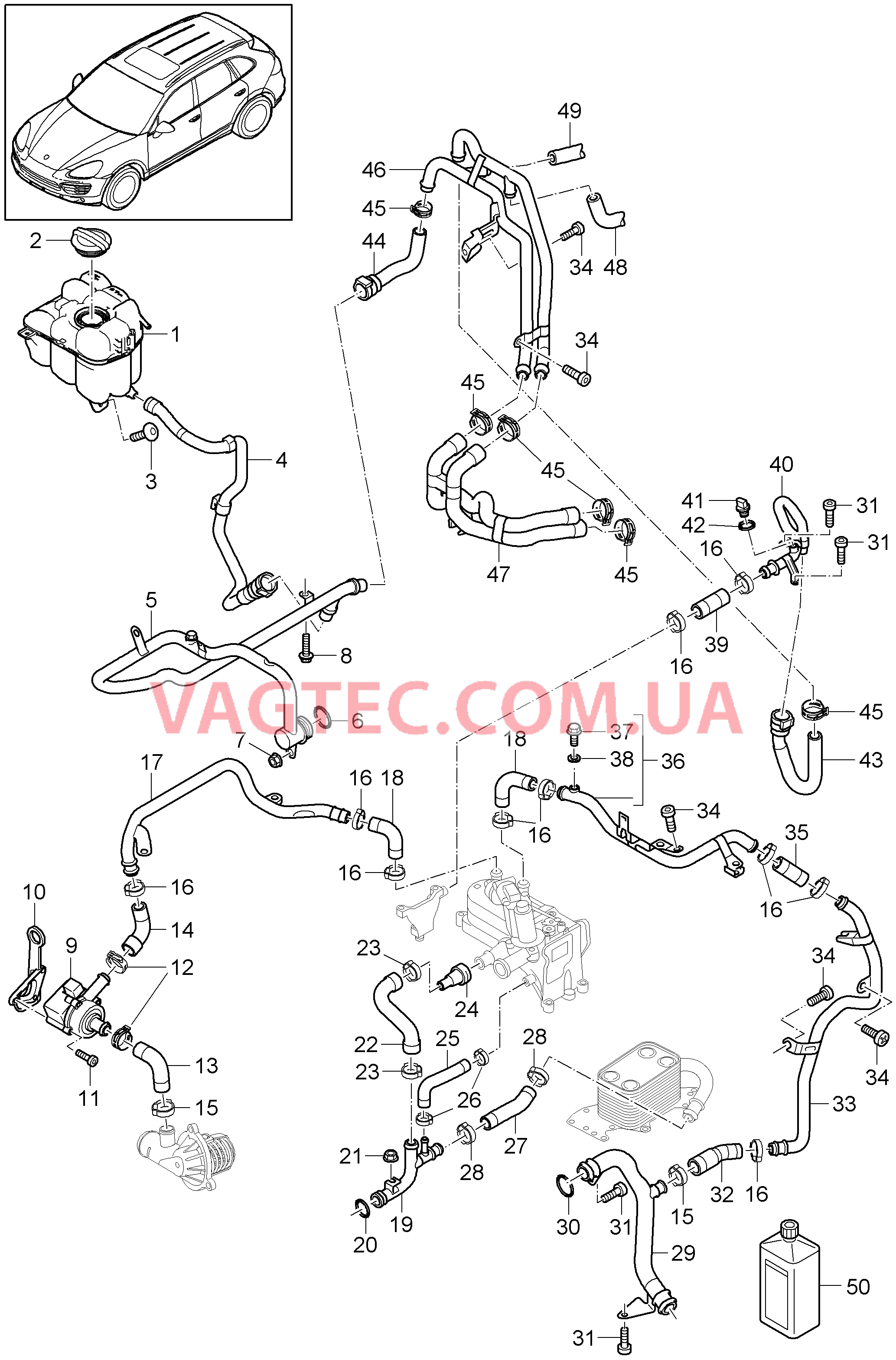 105-045 Водяное охлаждение 4, Водяной резервуар
						
						ID1V/D50 для PORSCHE Cayenne 2011-2018