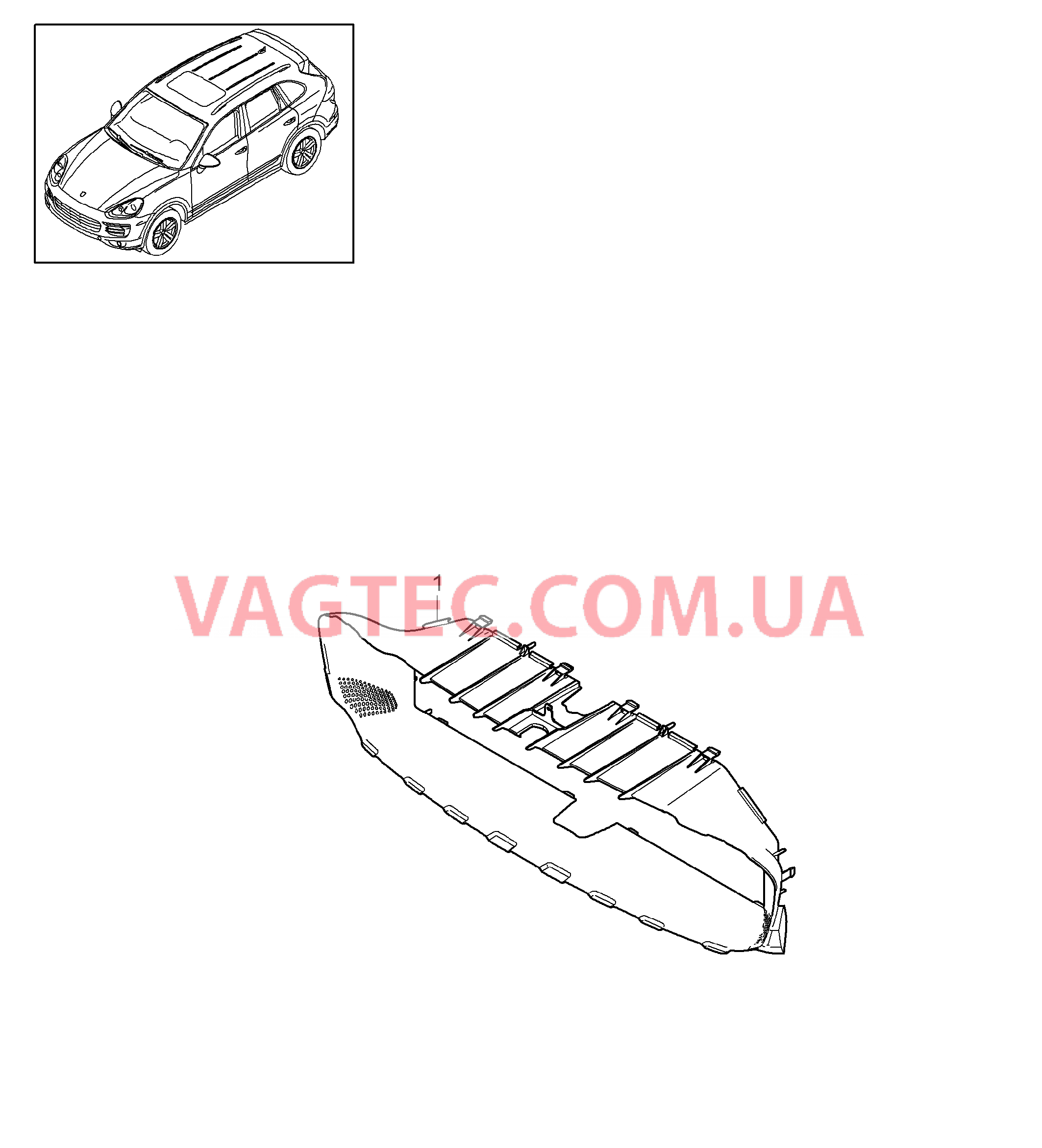 105-097 Направляющ.охлаждающ.воздуха для PORSCHE Cayenne 2011-2018USA