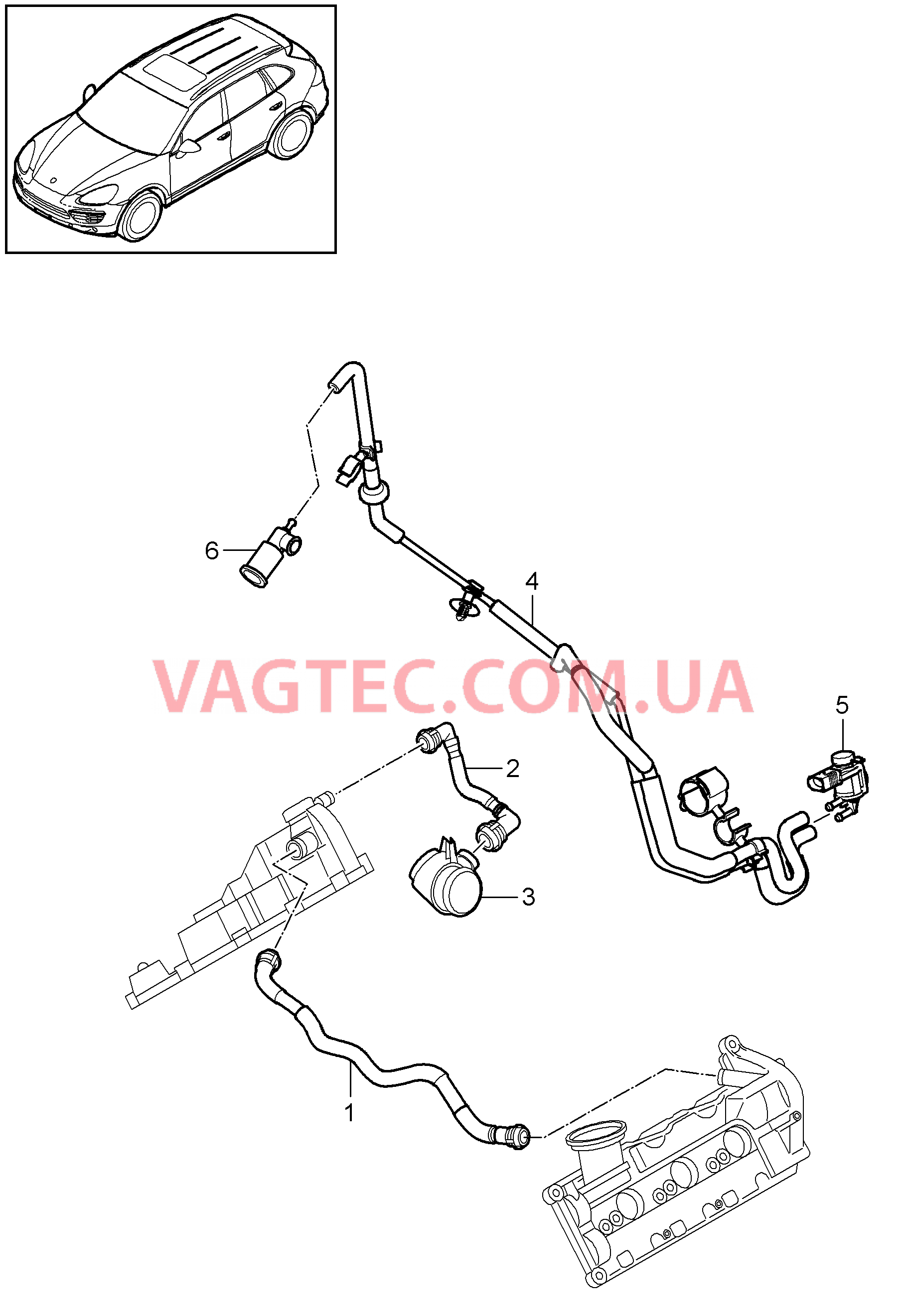 107-017 Трубка системы вентиляции, Кривошипный механизм
						
						MCN.RB, MCR.CA/CB, MCV.VA/VB, MCV.VC для PORSCHE Cayenne 2011-2018USA