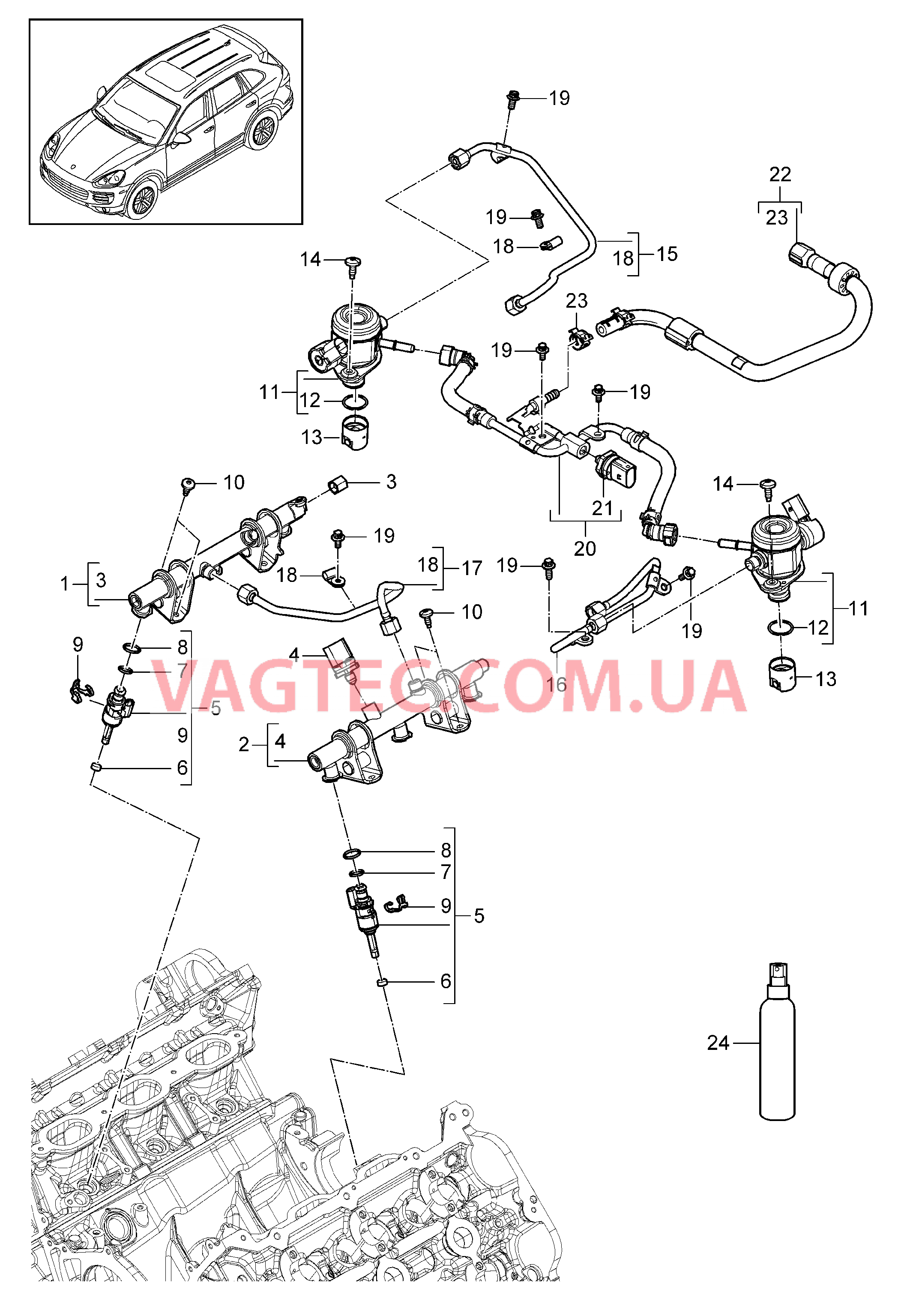 107-027 Топливная магистраль, Форсунка высокого давления, Насос высокого давления
						
						MCU.RA, MCX.ZA для PORSCHE Cayenne 2011-2018USA