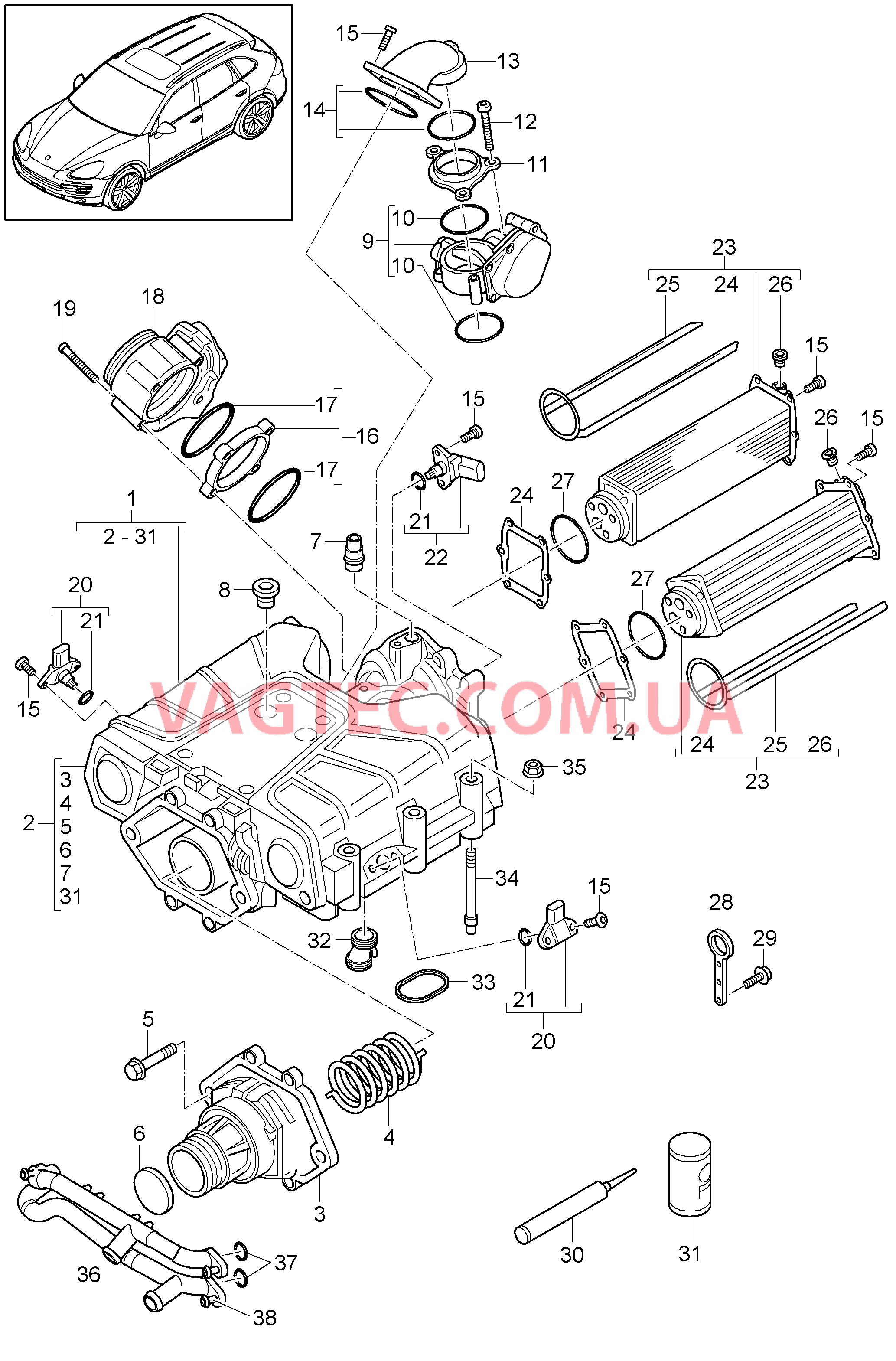 107-065 Компрессор
						
						MCG.EA/FA, MCJ.TB, M06.EC для PORSCHE Cayenne 2011-2018