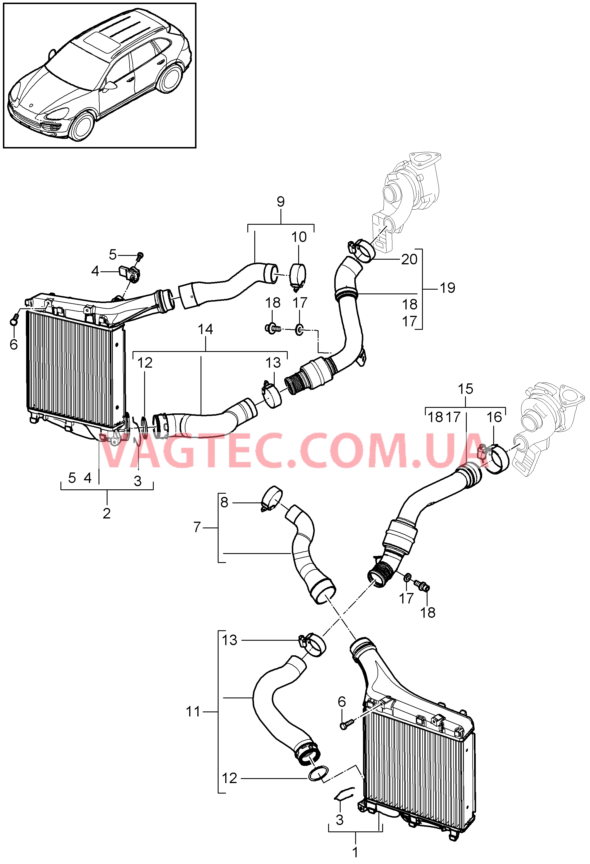 107-077 Интеркулер, Напорная трубка
						
						IDD8 для PORSCHE Cayenne 2011-2018