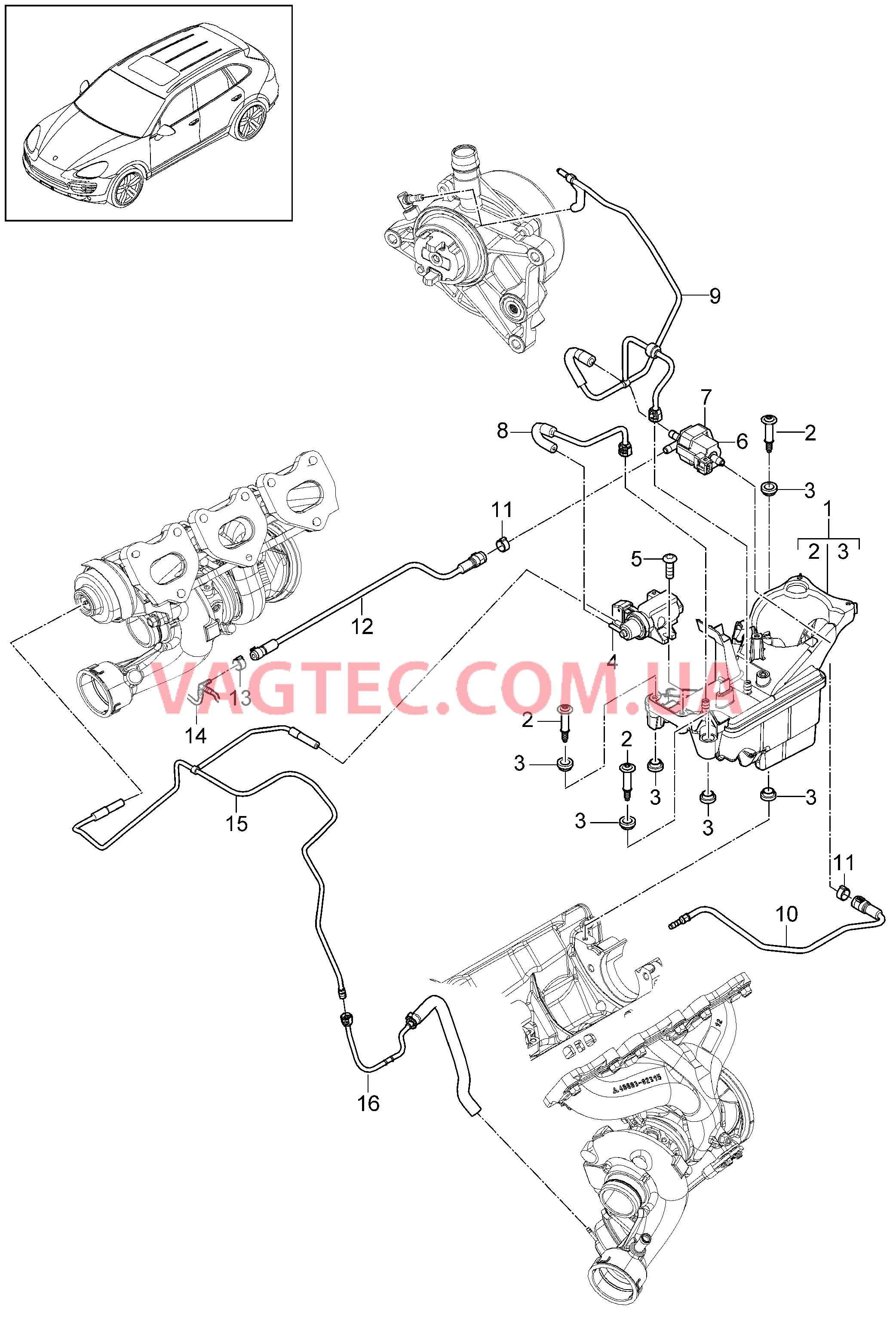 107-090 Зарядка 2, Вакуумный резервуар, Управляющий кабель, Напорная магистраль
						
						MCU.RA, MCX.ZA для PORSCHE Cayenne 2011-2018USA