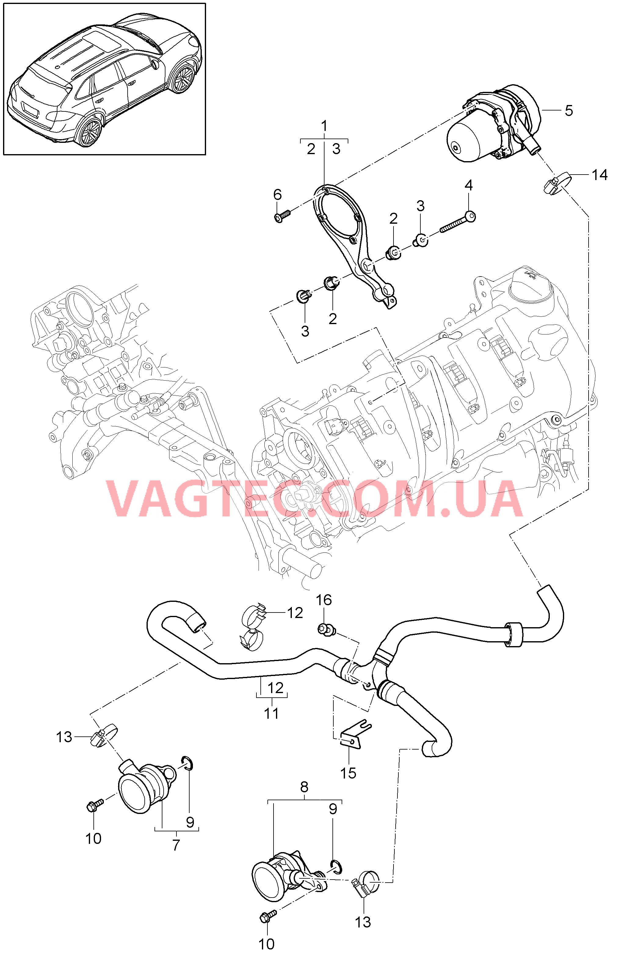 108-000 Подача воздуха, Вторичный насос
						
						MCF.TB, MCY.XA, M48.02/52, I7MG/7MJ/7MM для PORSCHE Cayenne 2011-2018