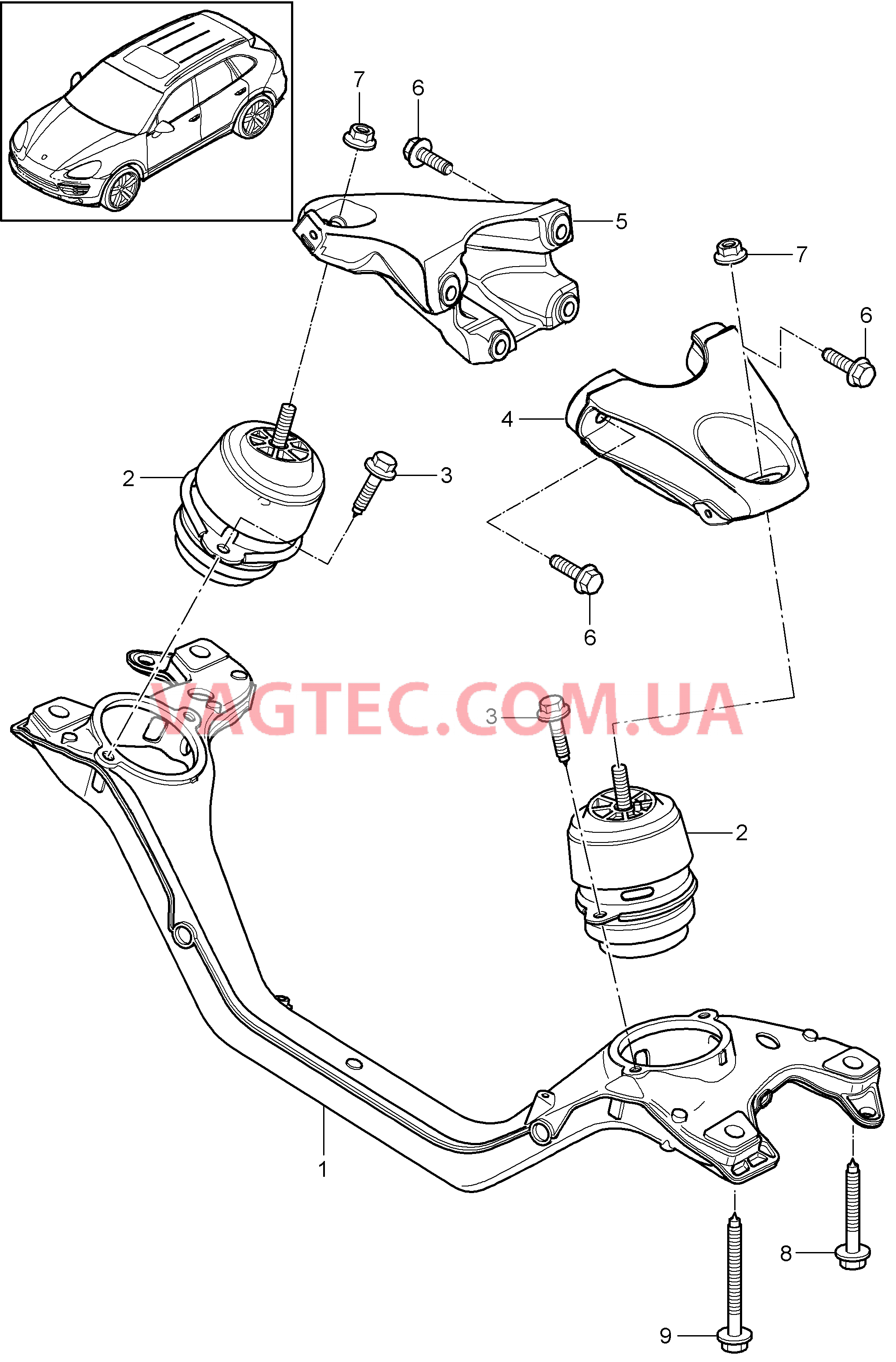 109-030 Подвеска двигателя, нижний
						
						M05.9E для PORSCHE Cayenne 2011-2018