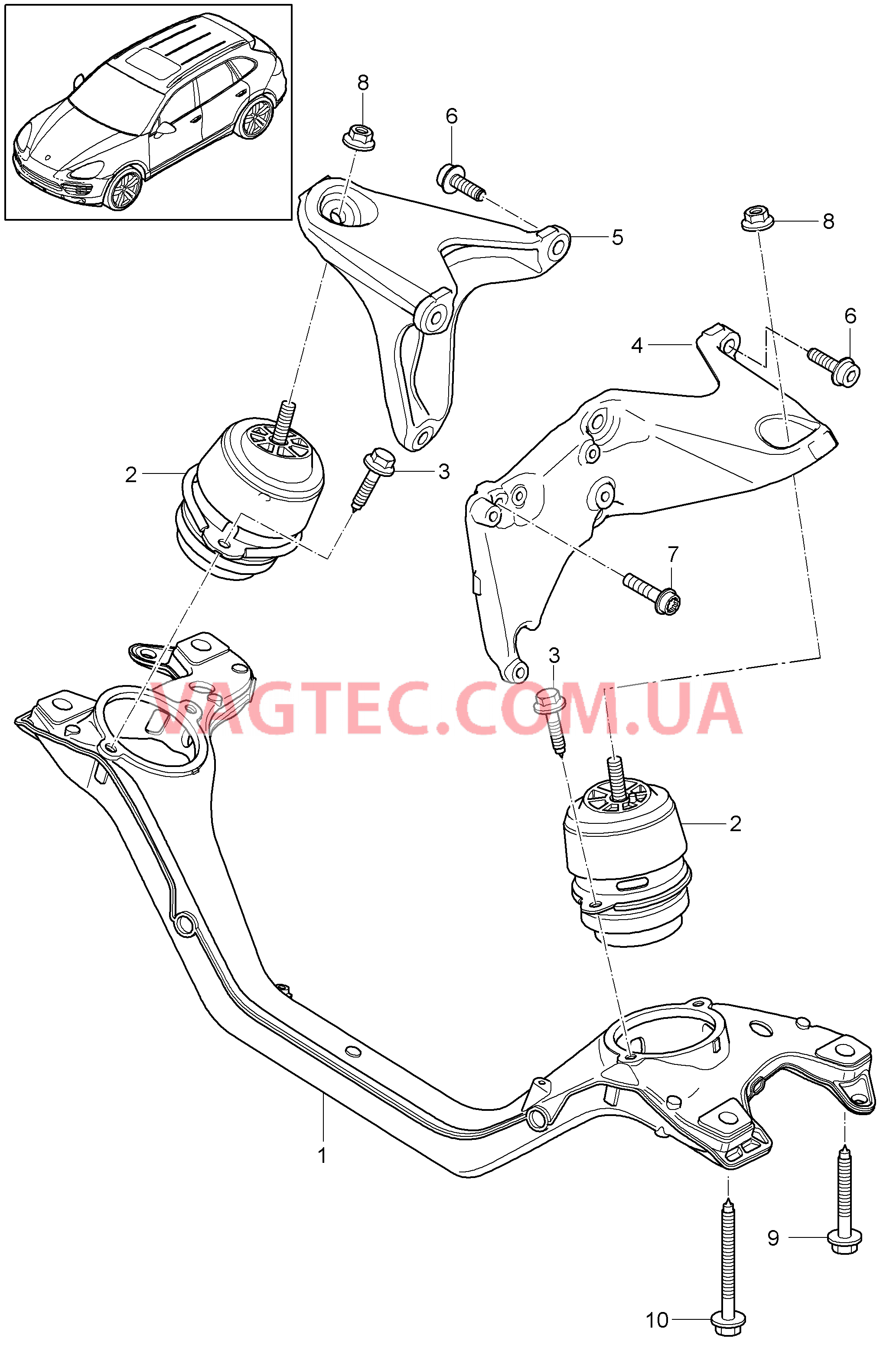 109-060 Подвеска двигателя, нижний
						
						MCG.EA/FA, MCJ.TB, M06.EC для PORSCHE Cayenne 2011-2018USA