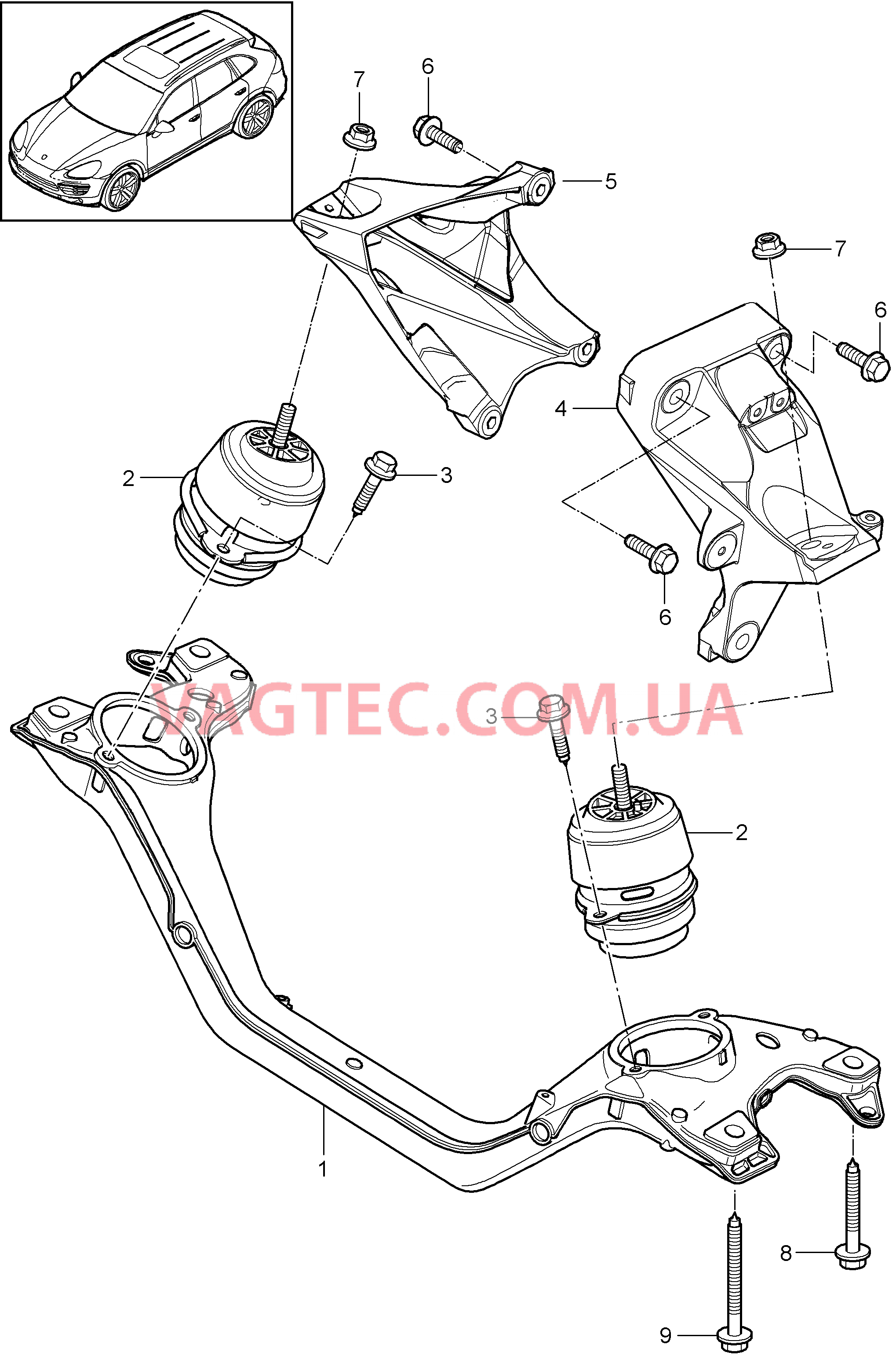 109-070 Подвеска двигателя, нижний
						
						MCU.DB/DC для PORSCHE Cayenne 2011-2018