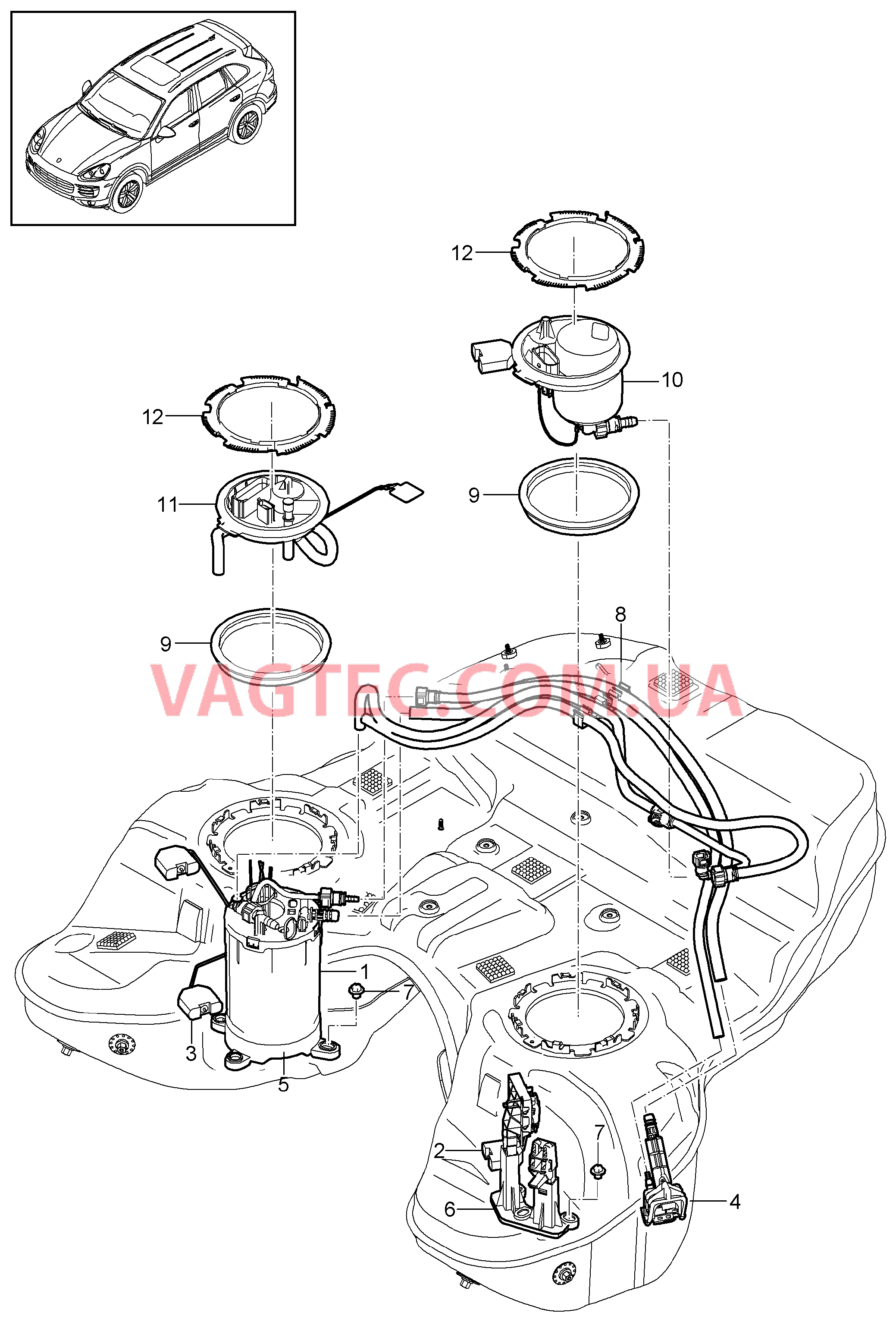 201-012 Топливный резервуар, Топливный насос, Эжекционный насос
						
						I0K3/2G1/2G4, I2G7 для PORSCHE Cayenne 2011-2018USA