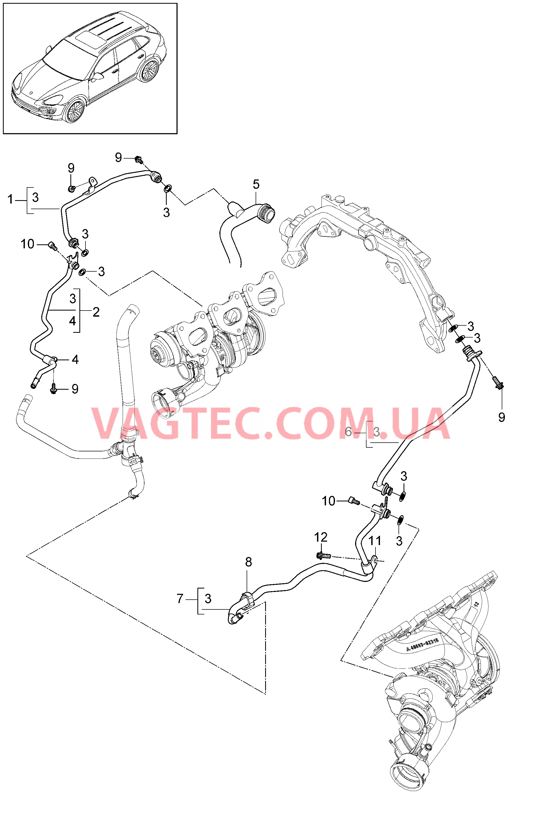 202-067 Канал ОЖ, для, Турбонагнетатель ОГ
						
						MCU.RA, MCX.ZA для PORSCHE Cayenne 2011-2018USA