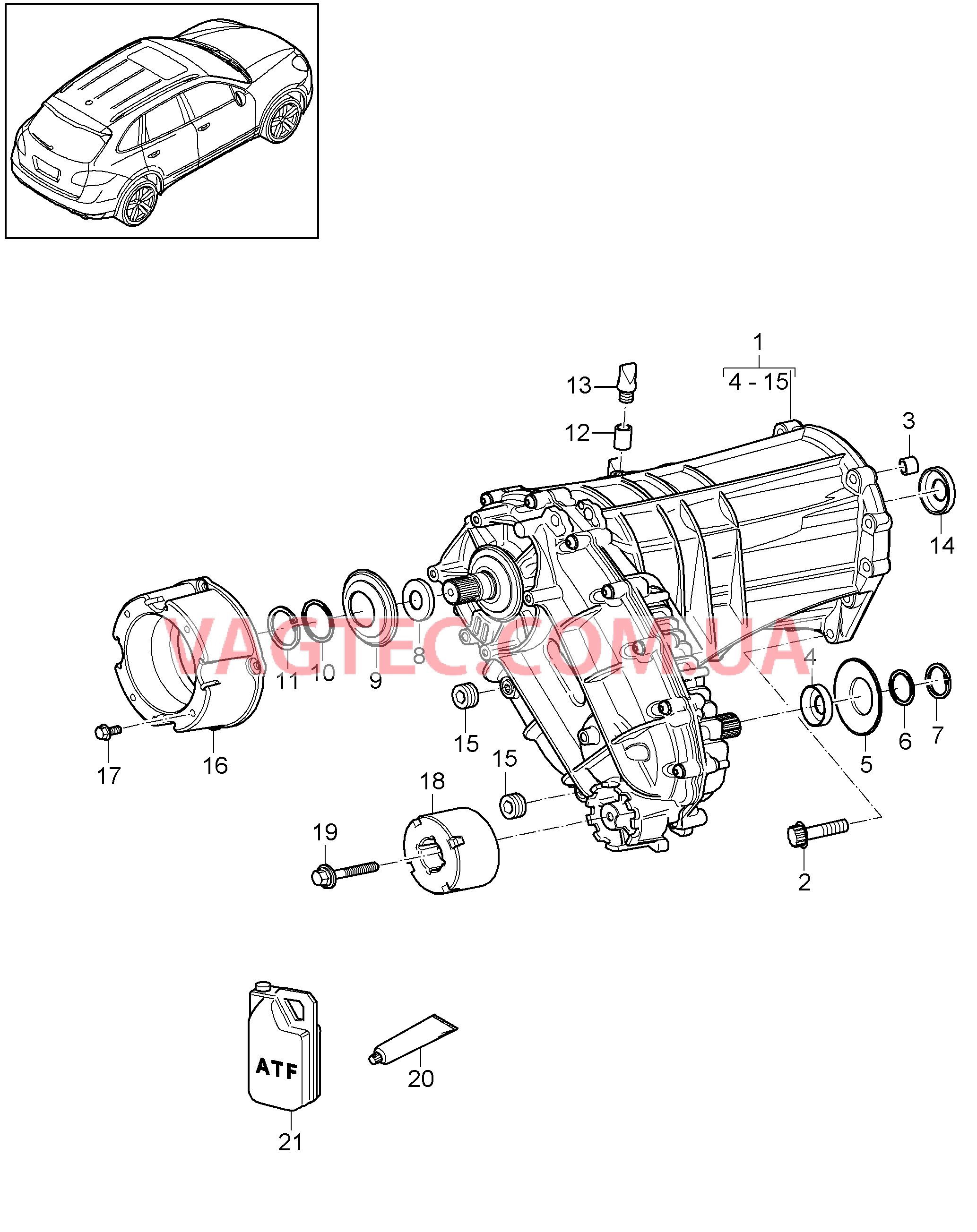 305-020 Раздаточная коробка, Готов к установке
						
						IDV7/D1V/D11, ID19/D43/D50, ID51 для PORSCHE Cayenne 2011-2018