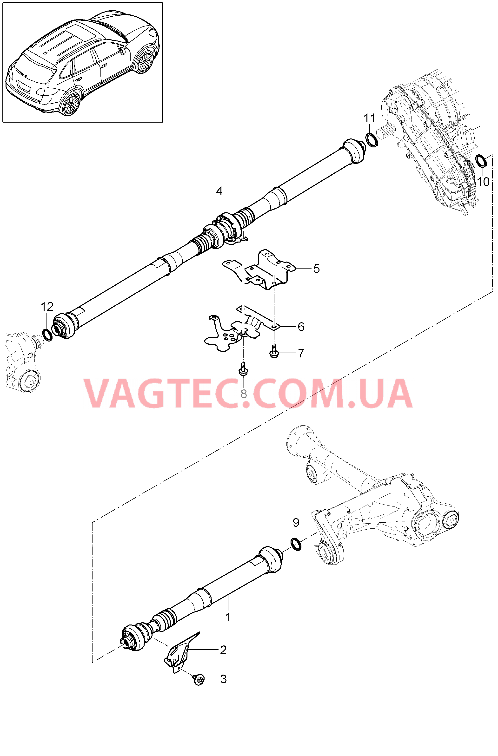 305-030 Карданный вал для PORSCHE Cayenne 2011-2018