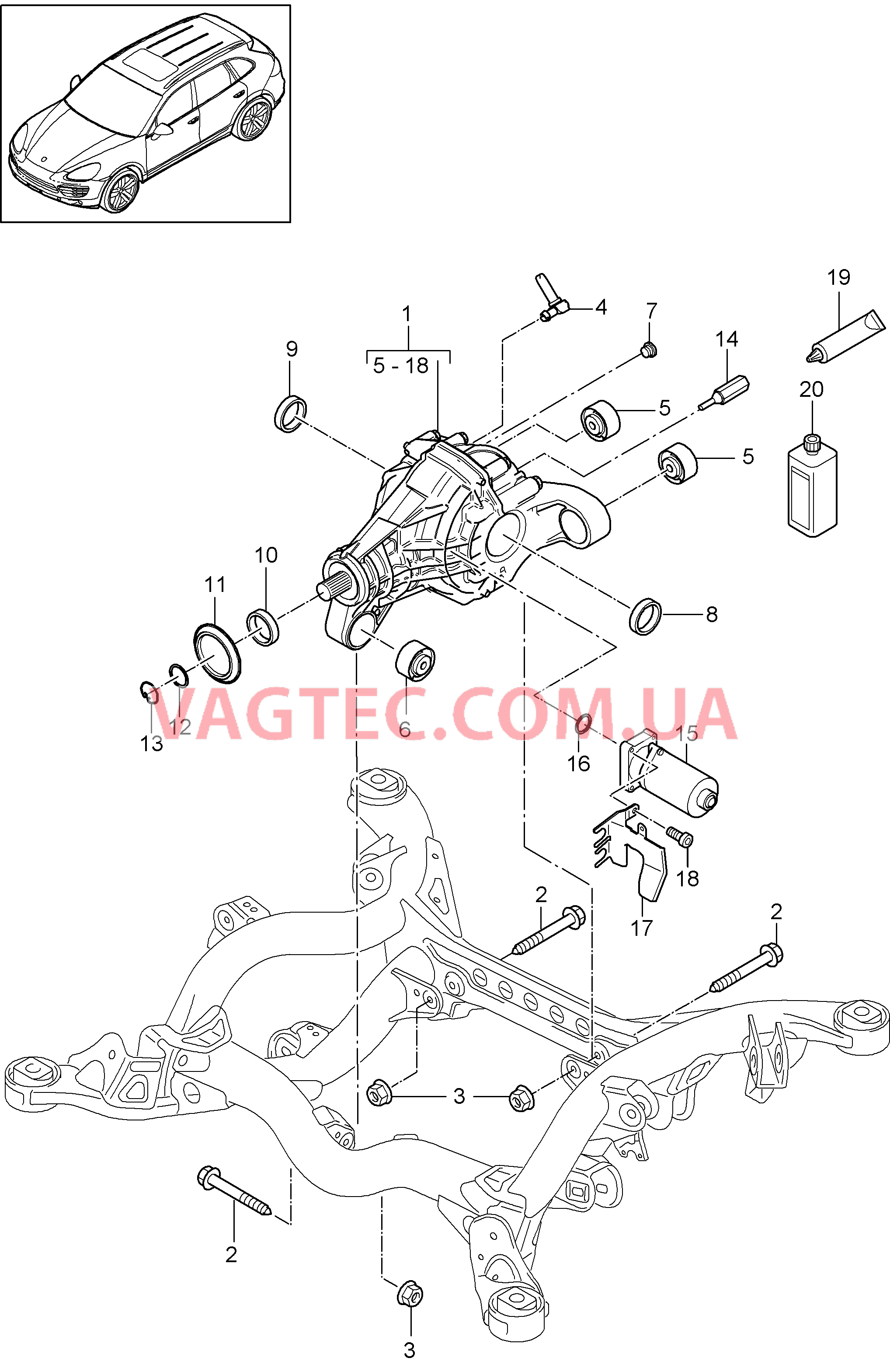 305-050 Редуктор задней оси, Готов к установке, с, Блокируем.дифференциал, электрич.
						
						I1Y1 для PORSCHE Cayenne 2011-2018USA