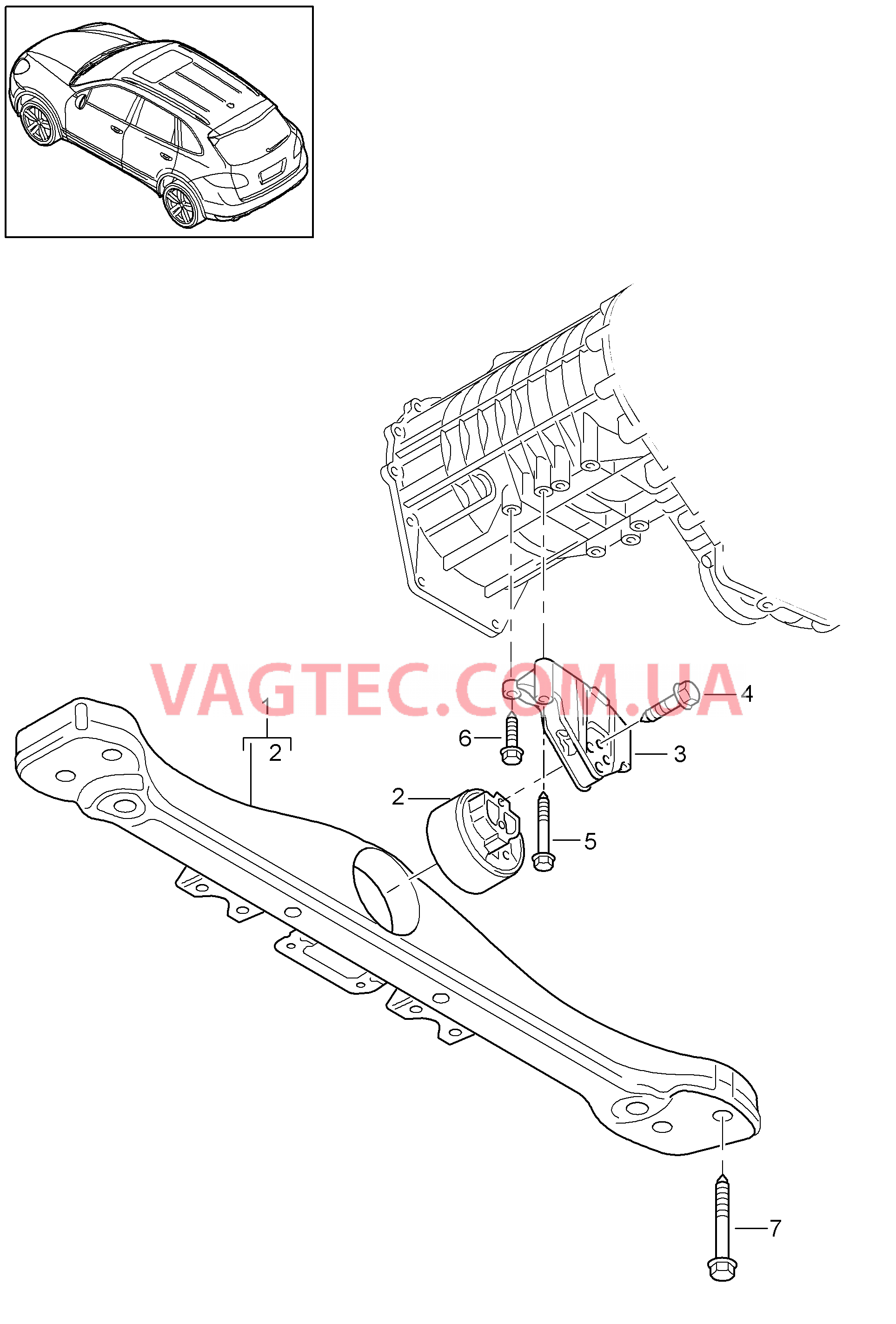 307-000 Раздаточная коробка, Подвеска коробки передач для PORSCHE Cayenne 2011-2018USA