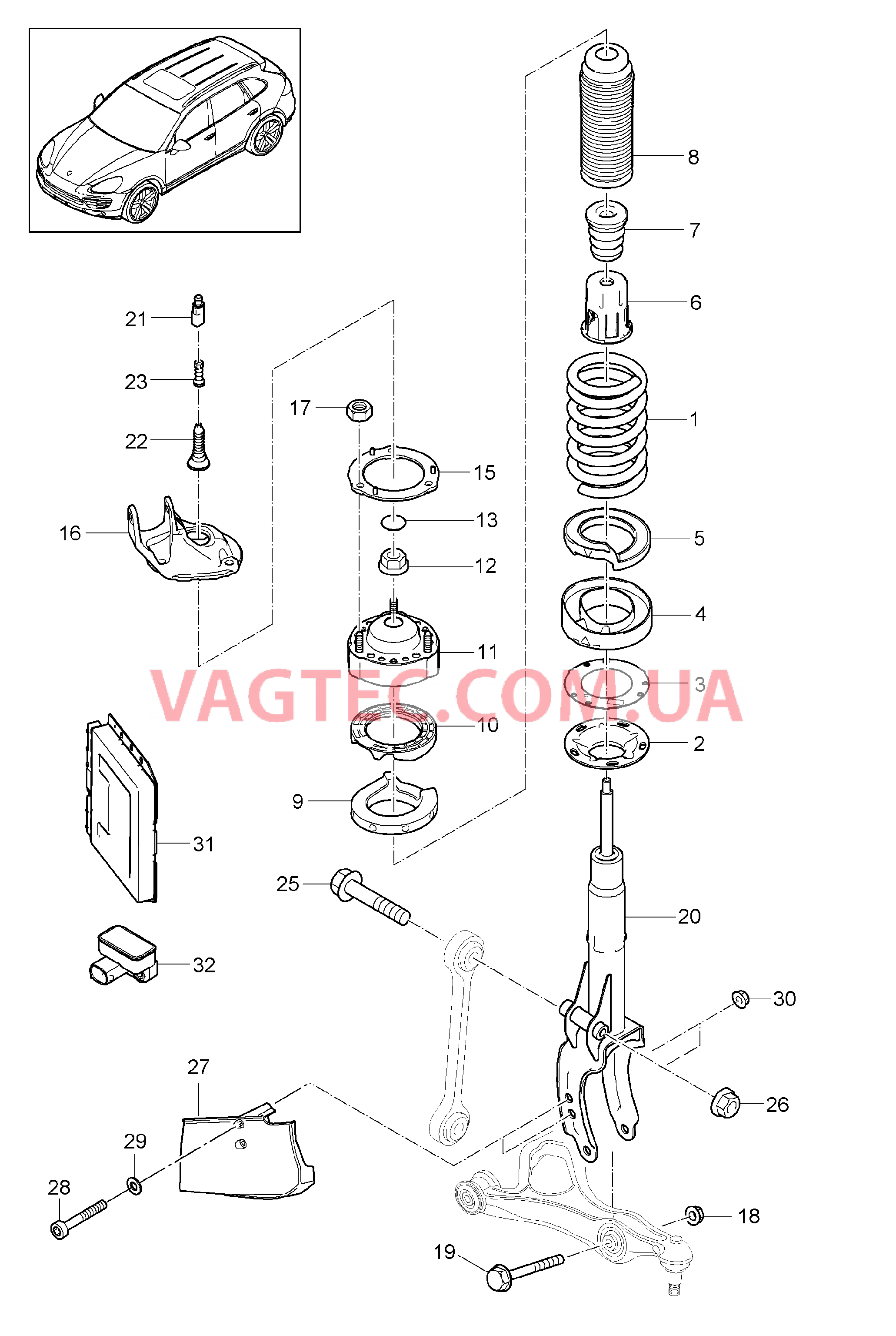 402-000 Пружина, Сталь
						
						I1BA/1BH/1BW, I1BZ для PORSCHE Cayenne 2011-2018USA