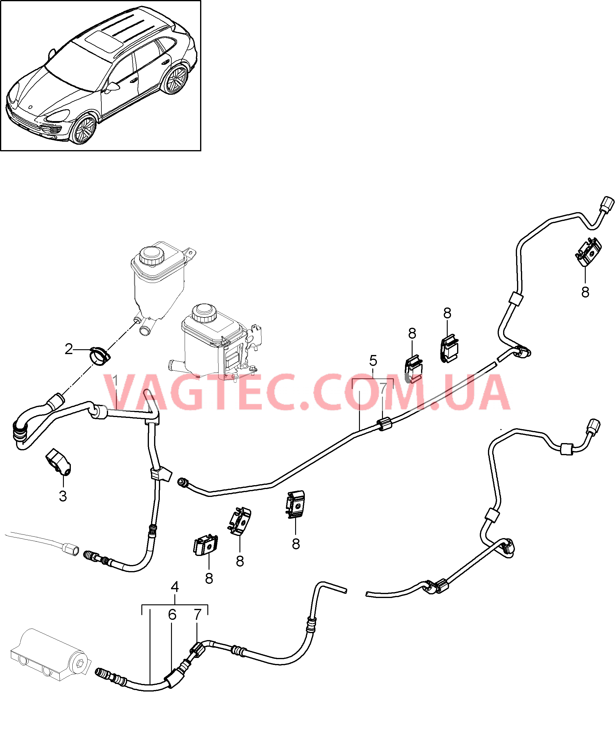 402-025 Стабилизатор, Напорная магистраль, Обратная магистраль, Днище кузова
						
						I0AW для PORSCHE Cayenne 2011-2018